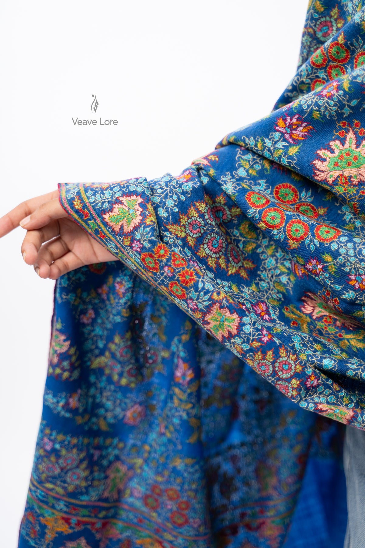 Cerulean Arbor Pashmina Shawl