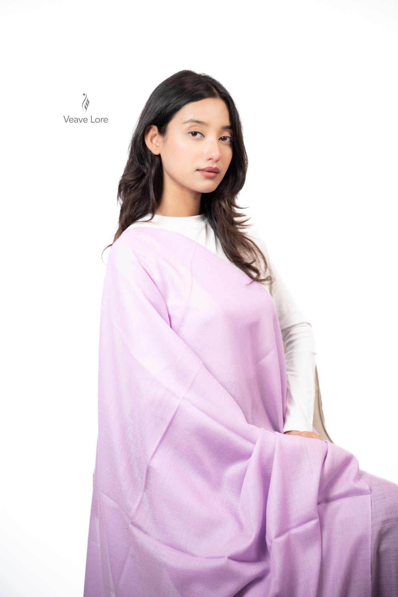 Gulaab Lilac Fine Wool Shawl