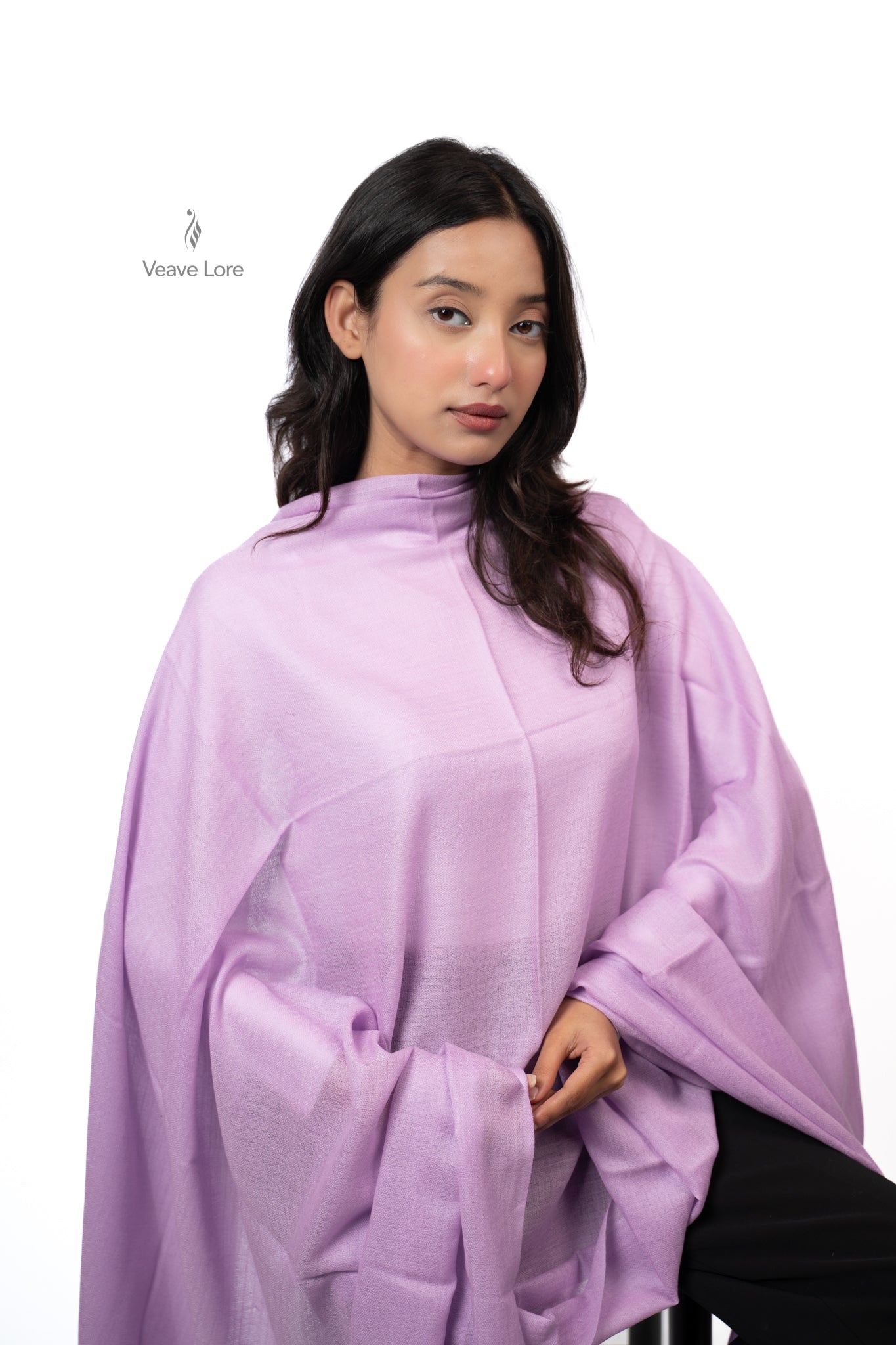 Gulaab Lilac Fine Wool Shawl