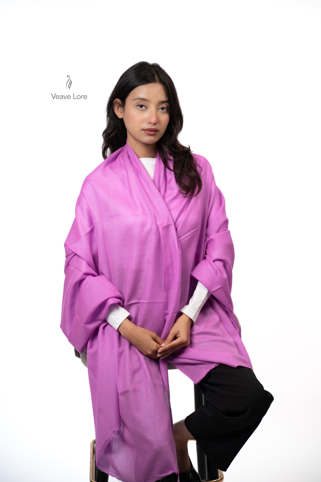 Naaz Orchid Fine Wool Shawl