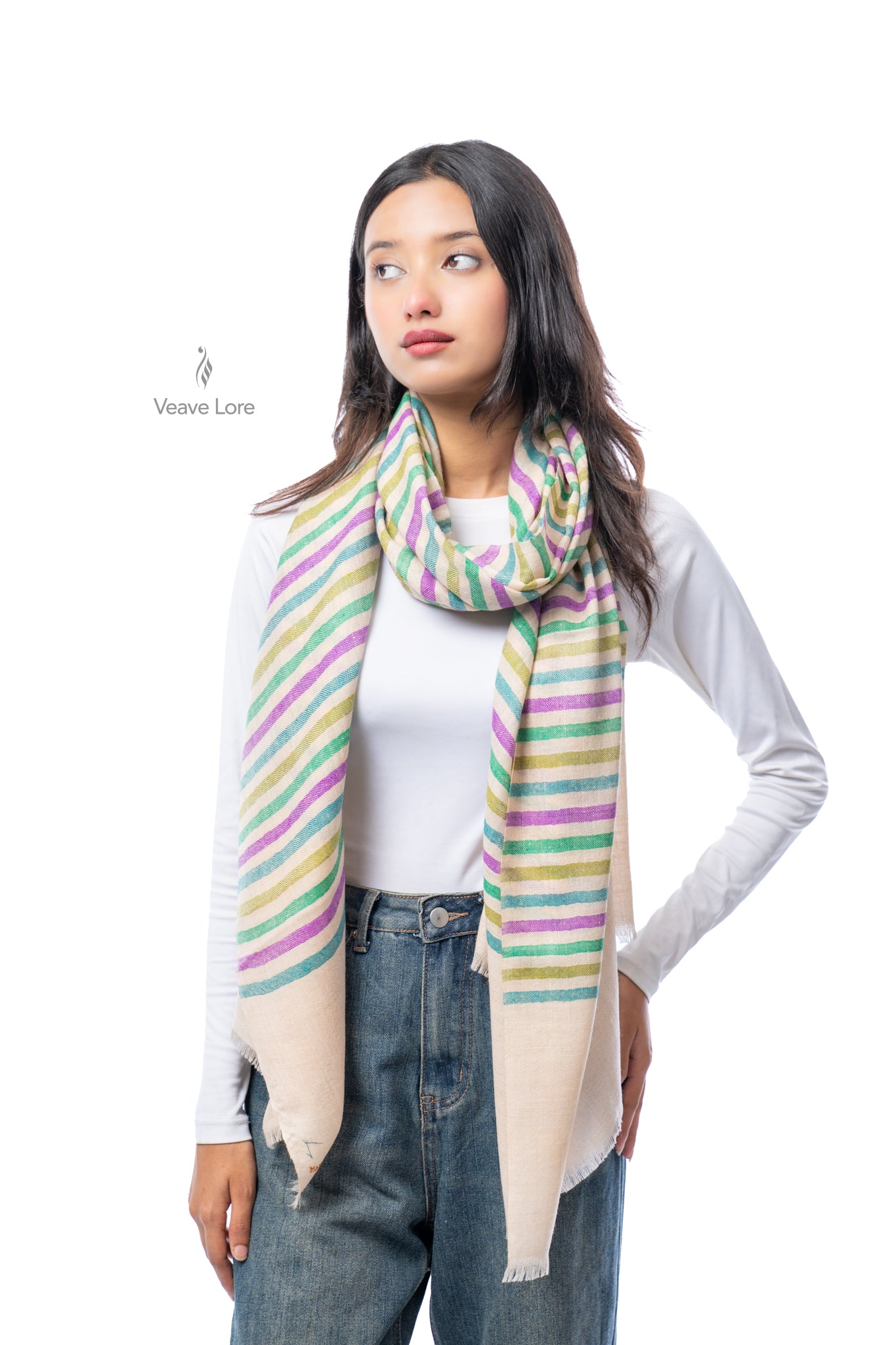 Rainbow Weave Pashmina Stole