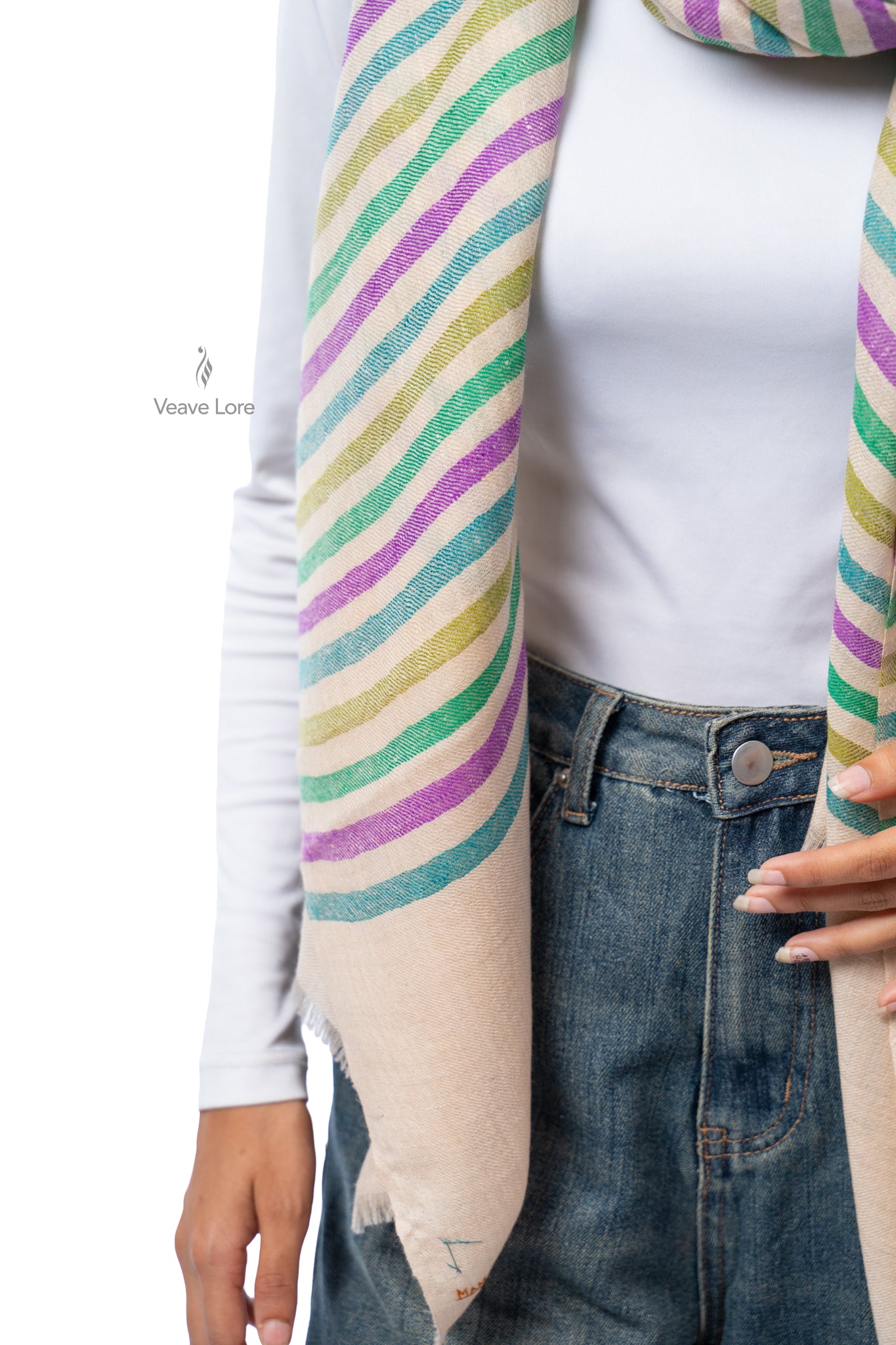 Rainbow Weave Pashmina Stole
