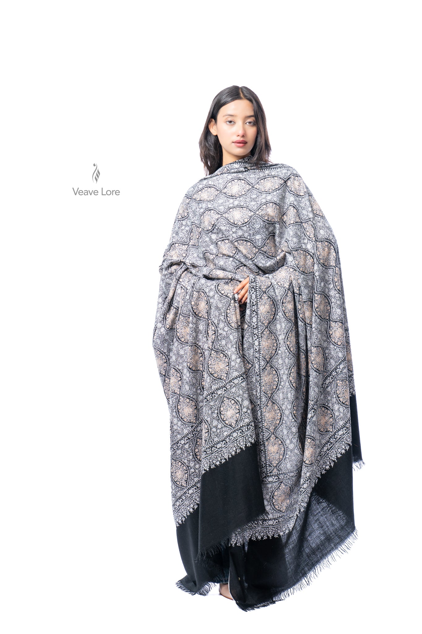 Nuqra Filigree Oversized Pashmina Shawl