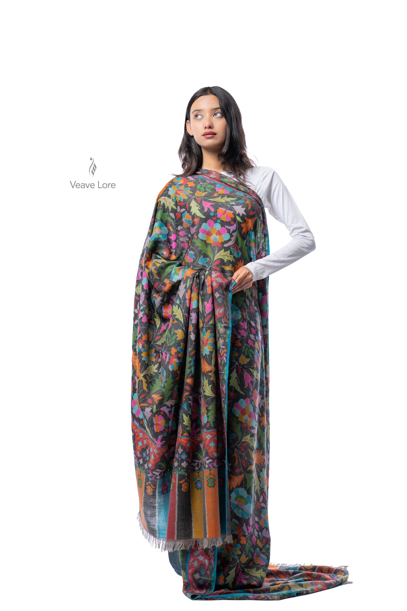 Khizan-o-Bahar Autumn & Spring Oversized Pashmina Shawl