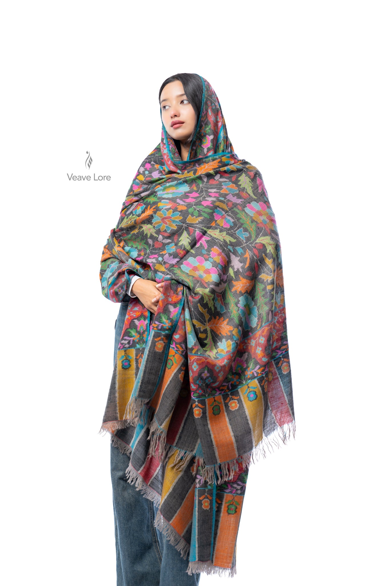 Khizan-o-Bahar Autumn & Spring Oversized Pashmina Shawl
