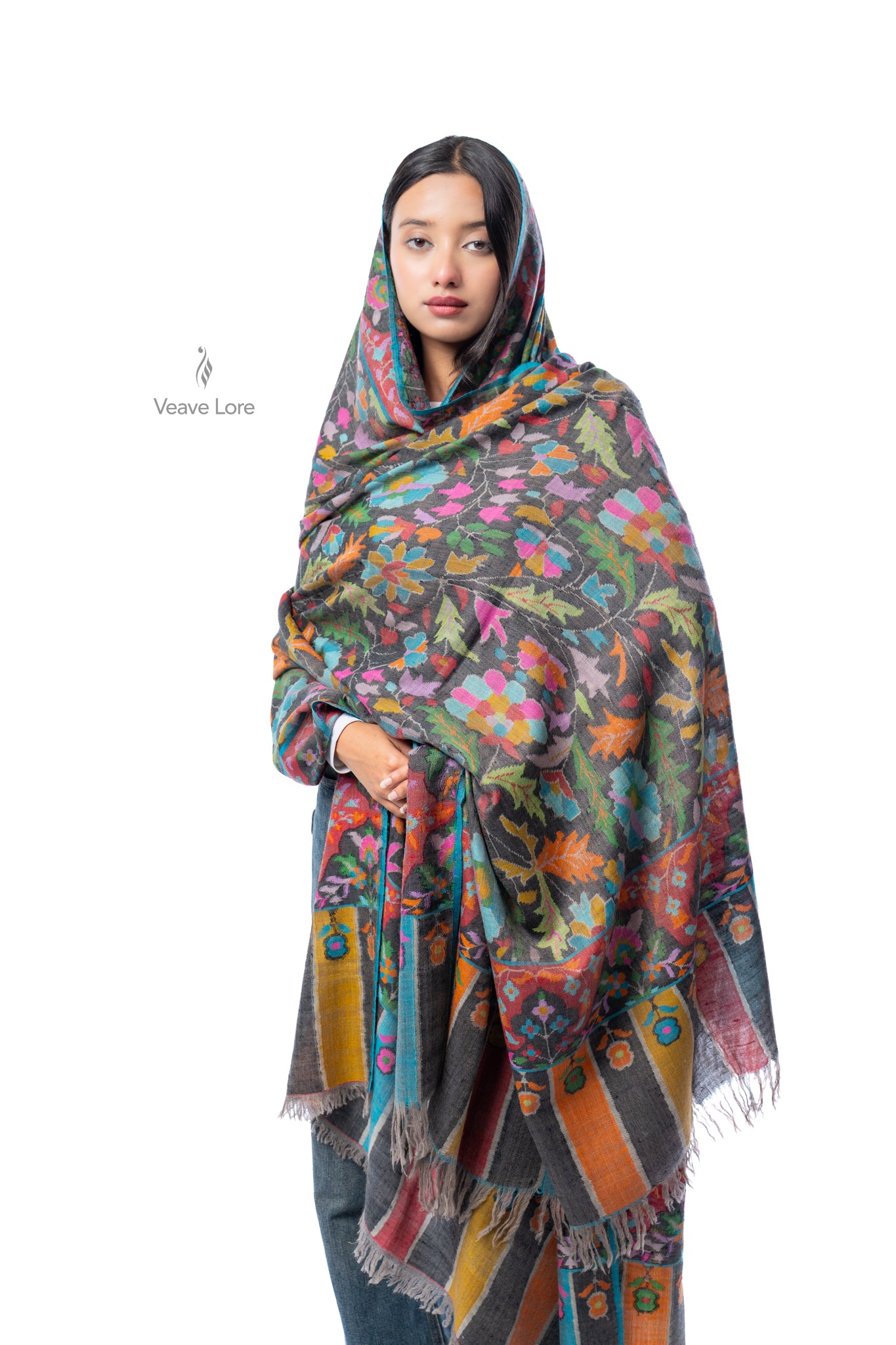 Khizan-o-Bahar Autumn & Spring Oversized Pashmina Shawl