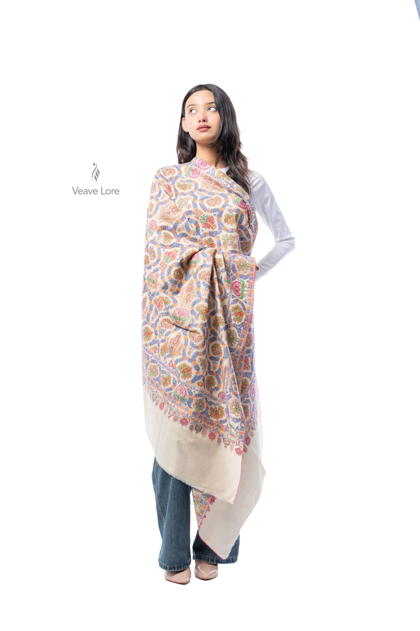 Nilofar Lattice Pashmina Shawl