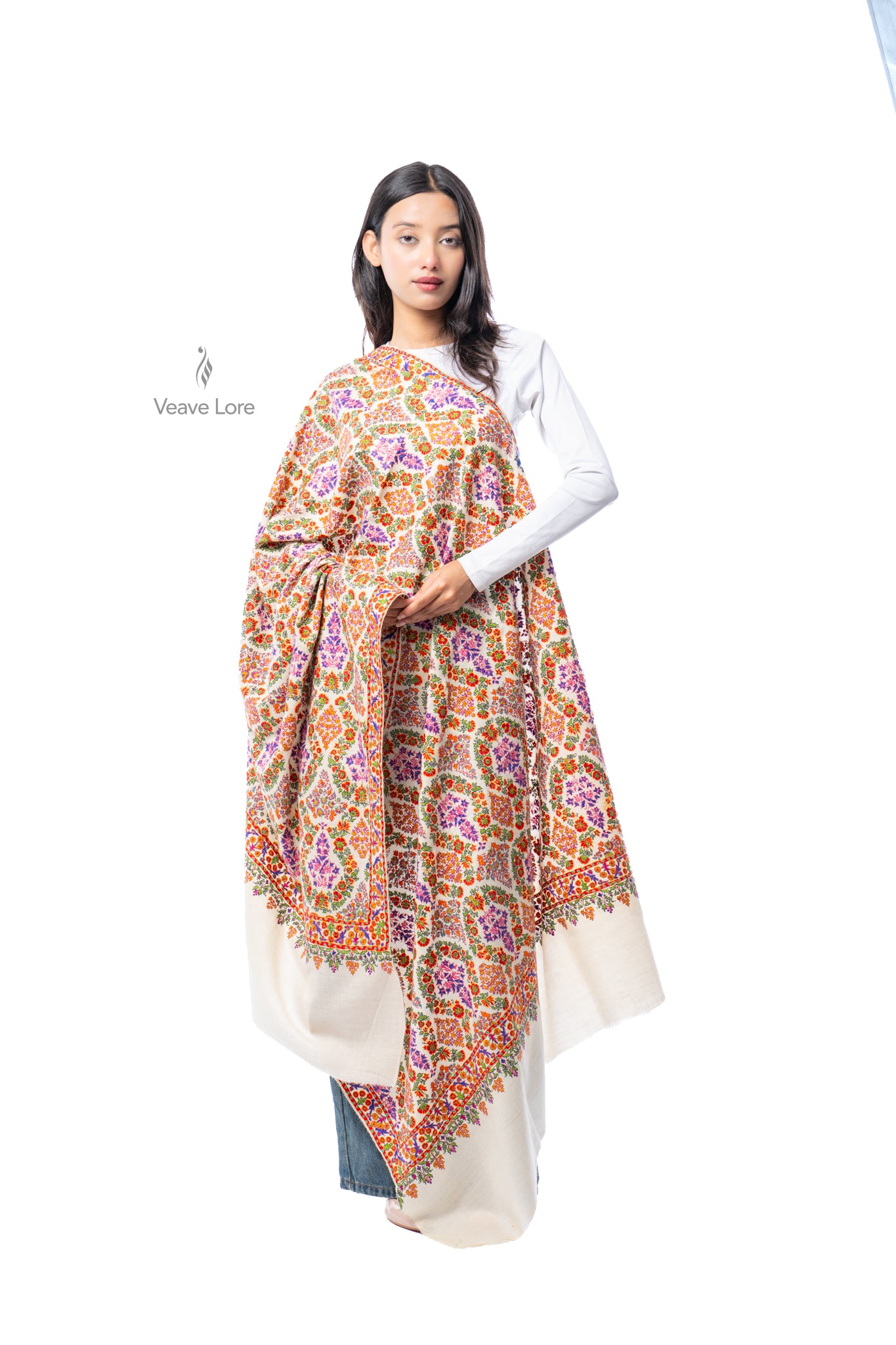 Marjan Wreath Pashmina Shawl