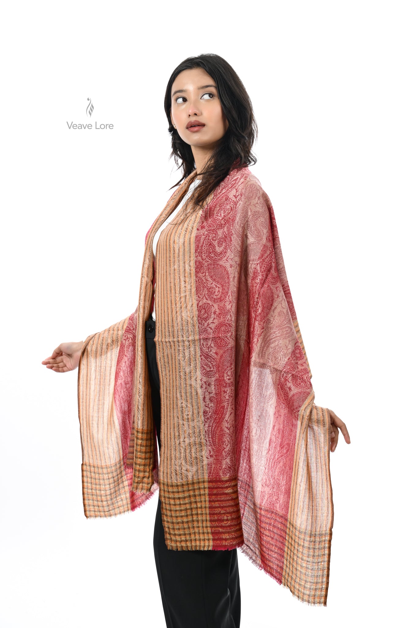 Jacquard Woven Fine Wool Stole