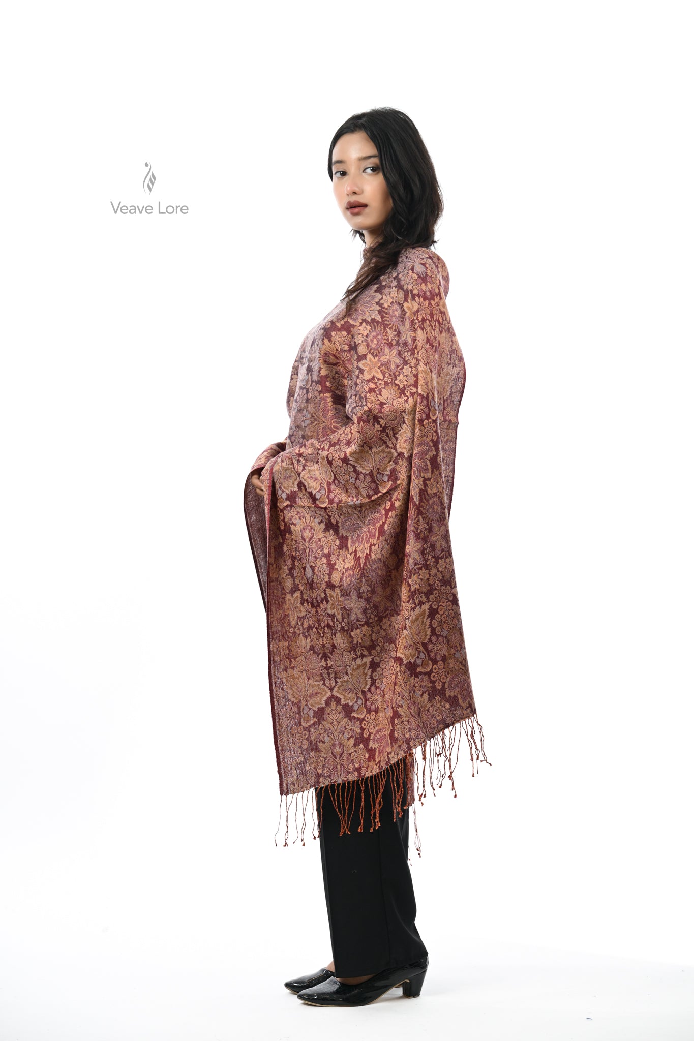 Jacquard Woven Fine Wool Stole