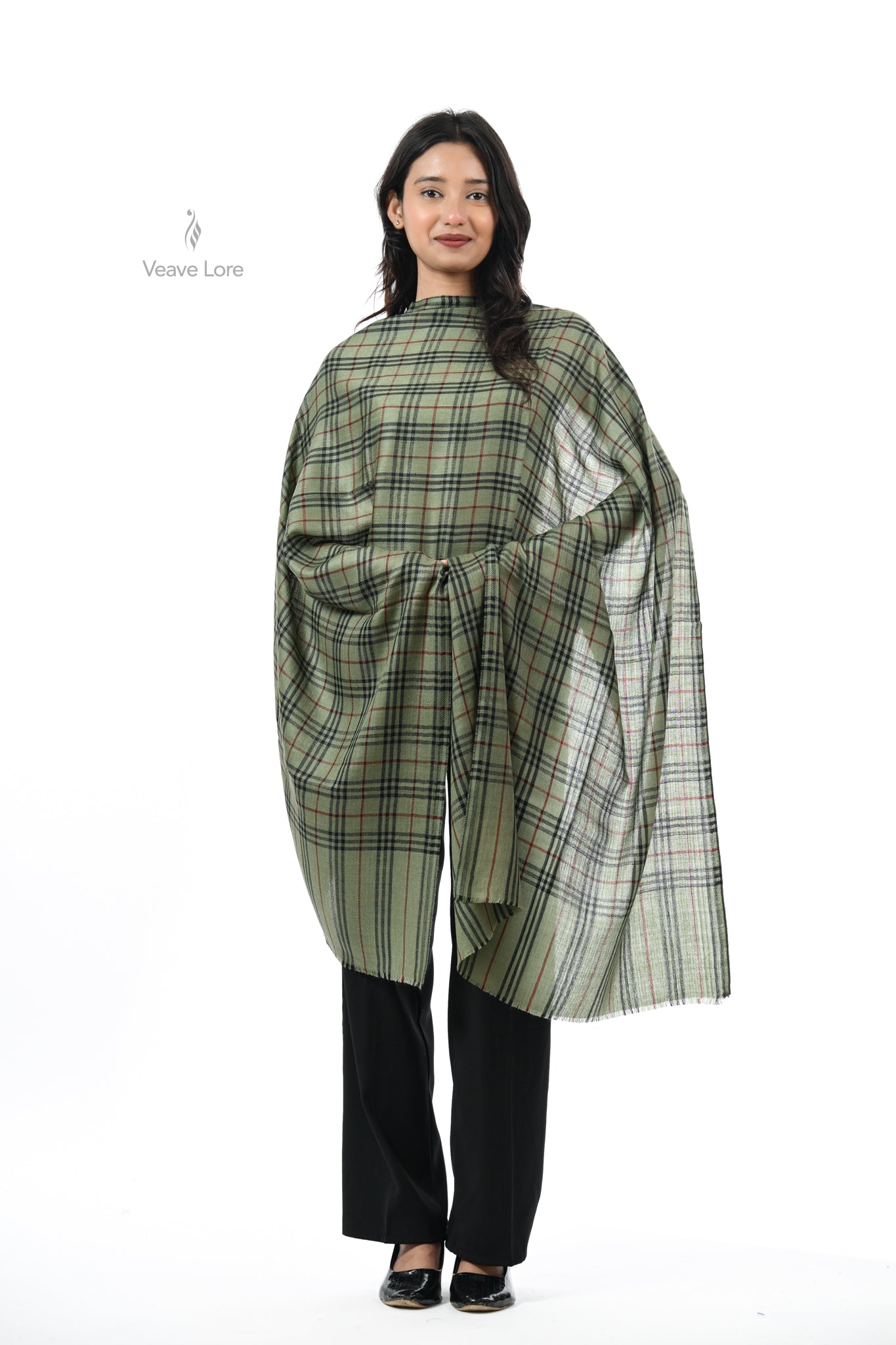 Khat-o-Naqsh Check & Stripe Stole