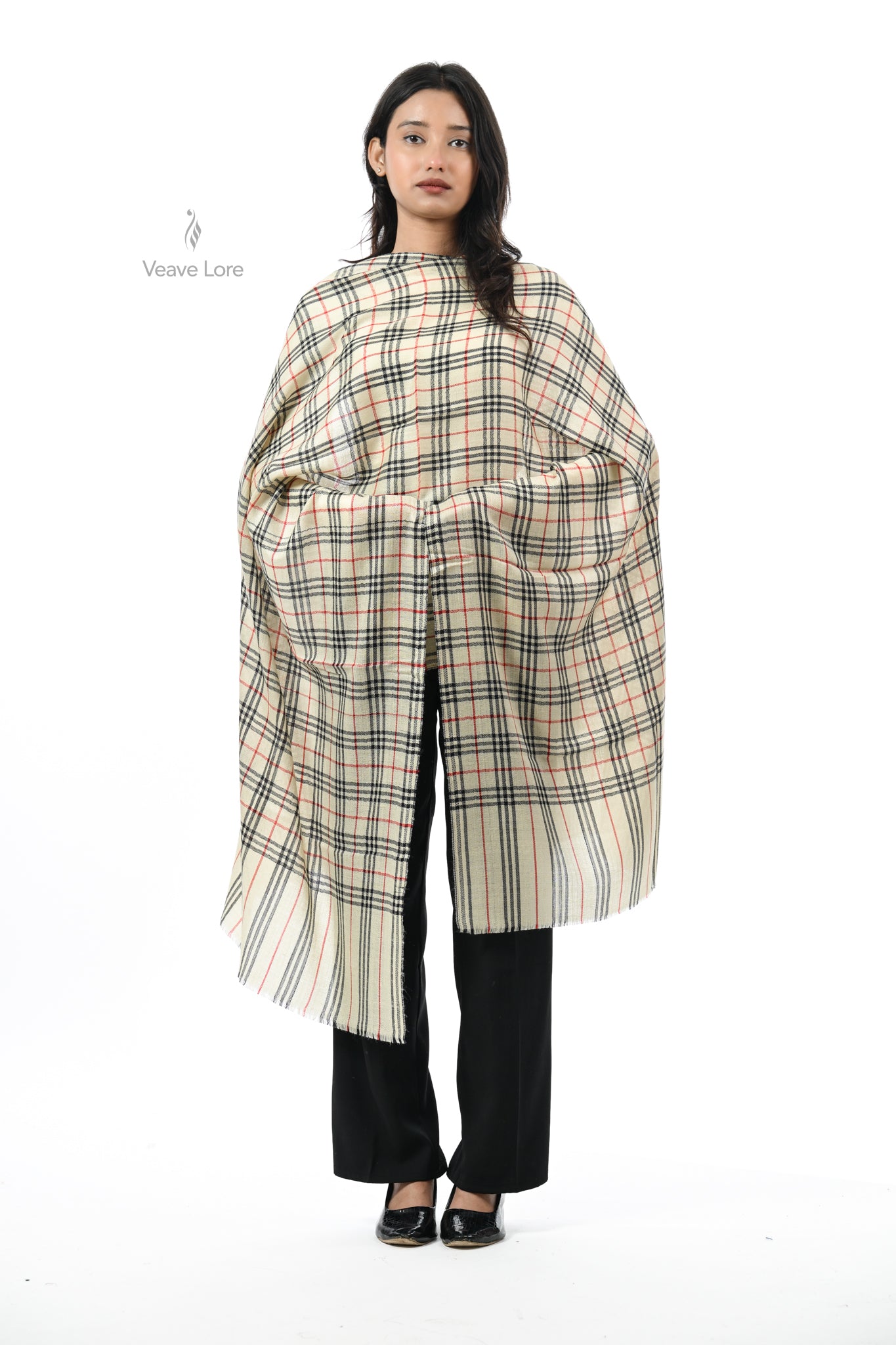 Khat-o-Naqsh Check & Stripe Stole