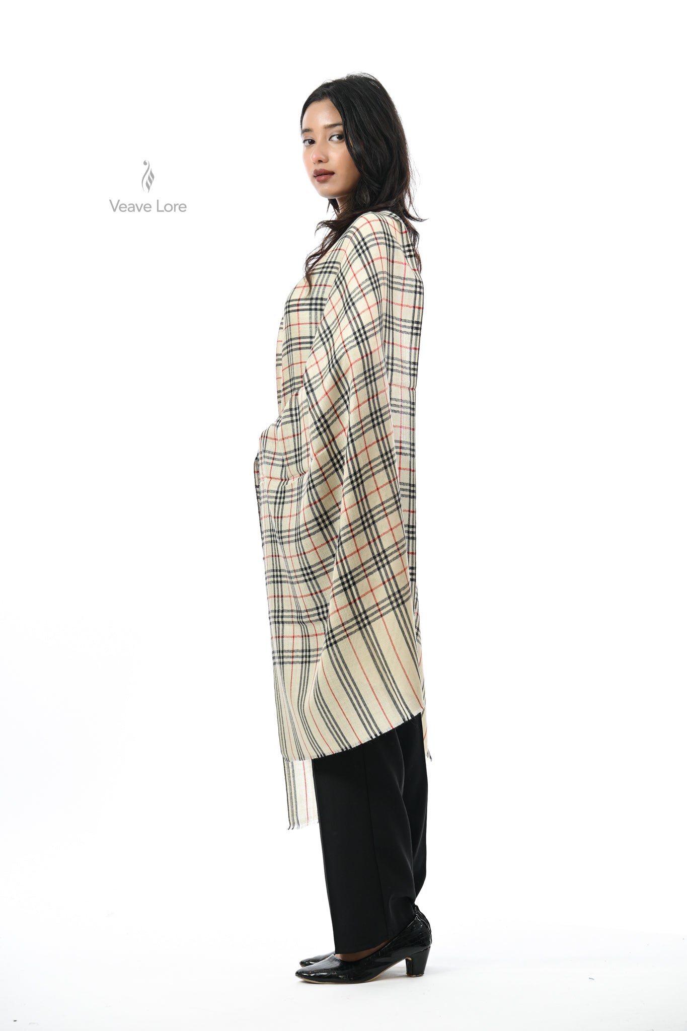 Khat-o-Naqsh Check & Stripe Stole