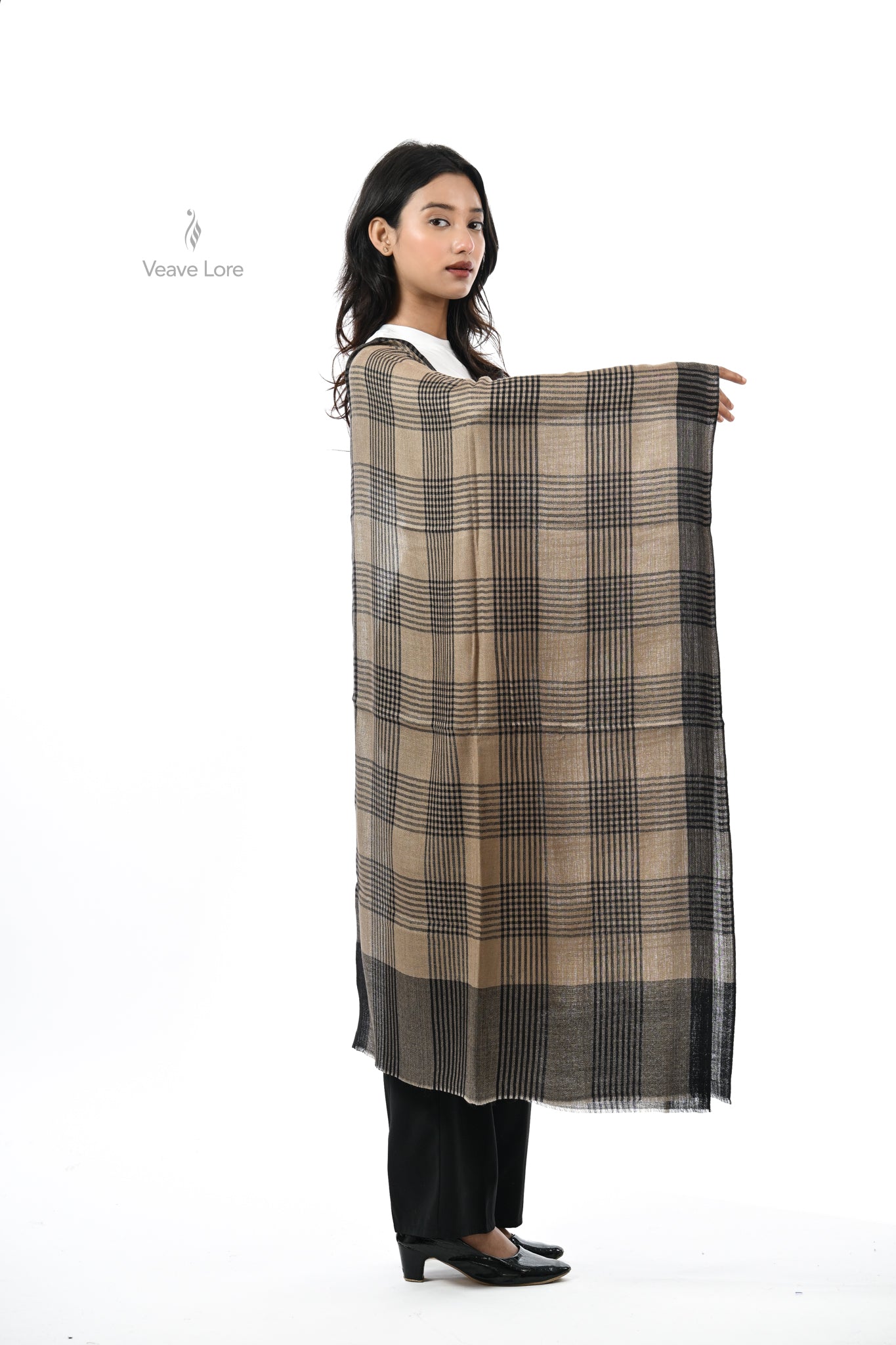 Khat-o-Naqsh Check & Stripe Stole