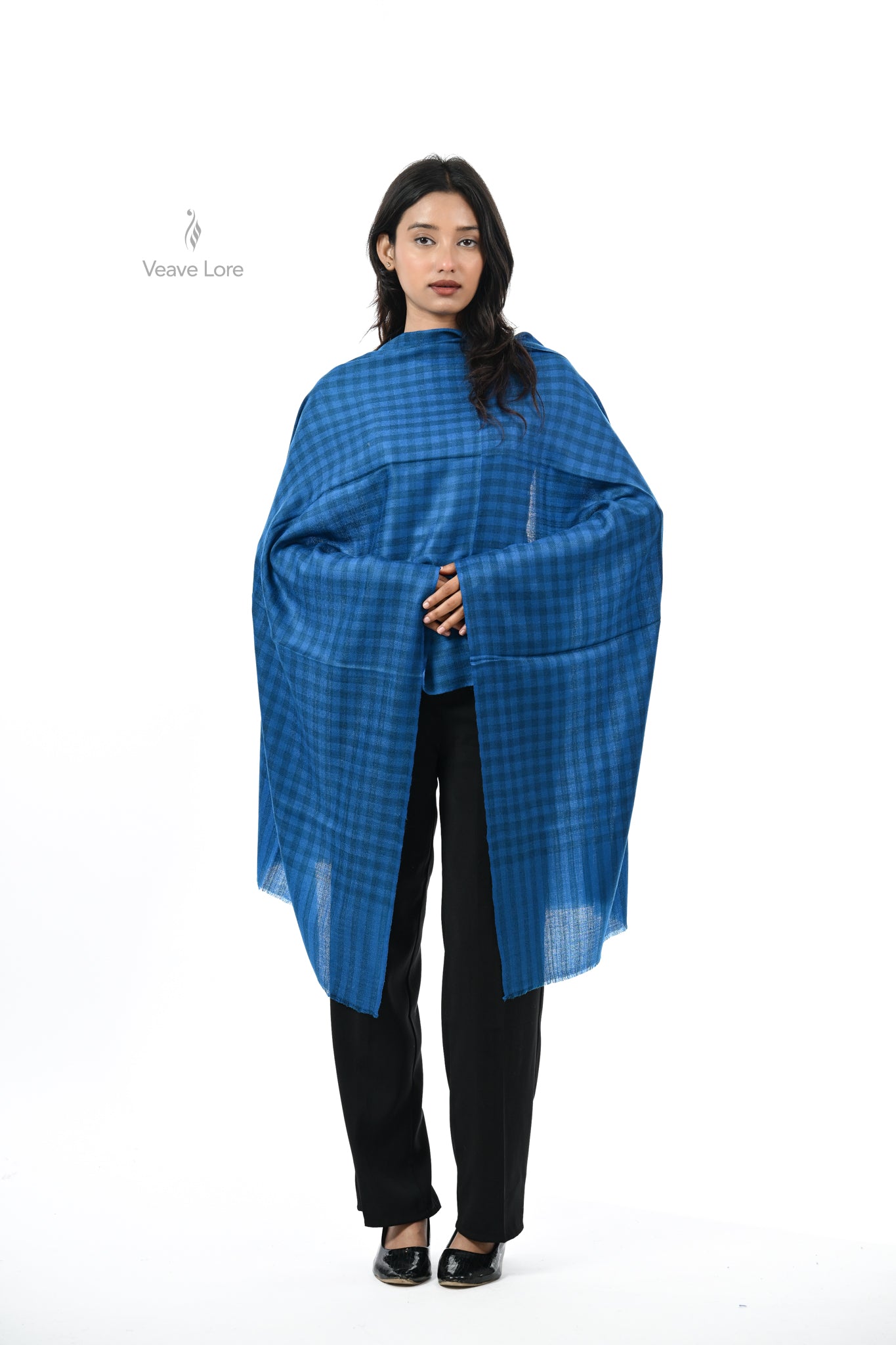 Damask Rose Check & Stripe Stole