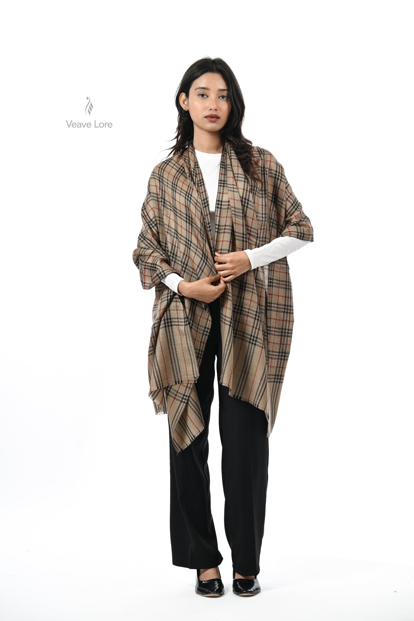 Khat-o-Naqsh Check & Stripe Stole