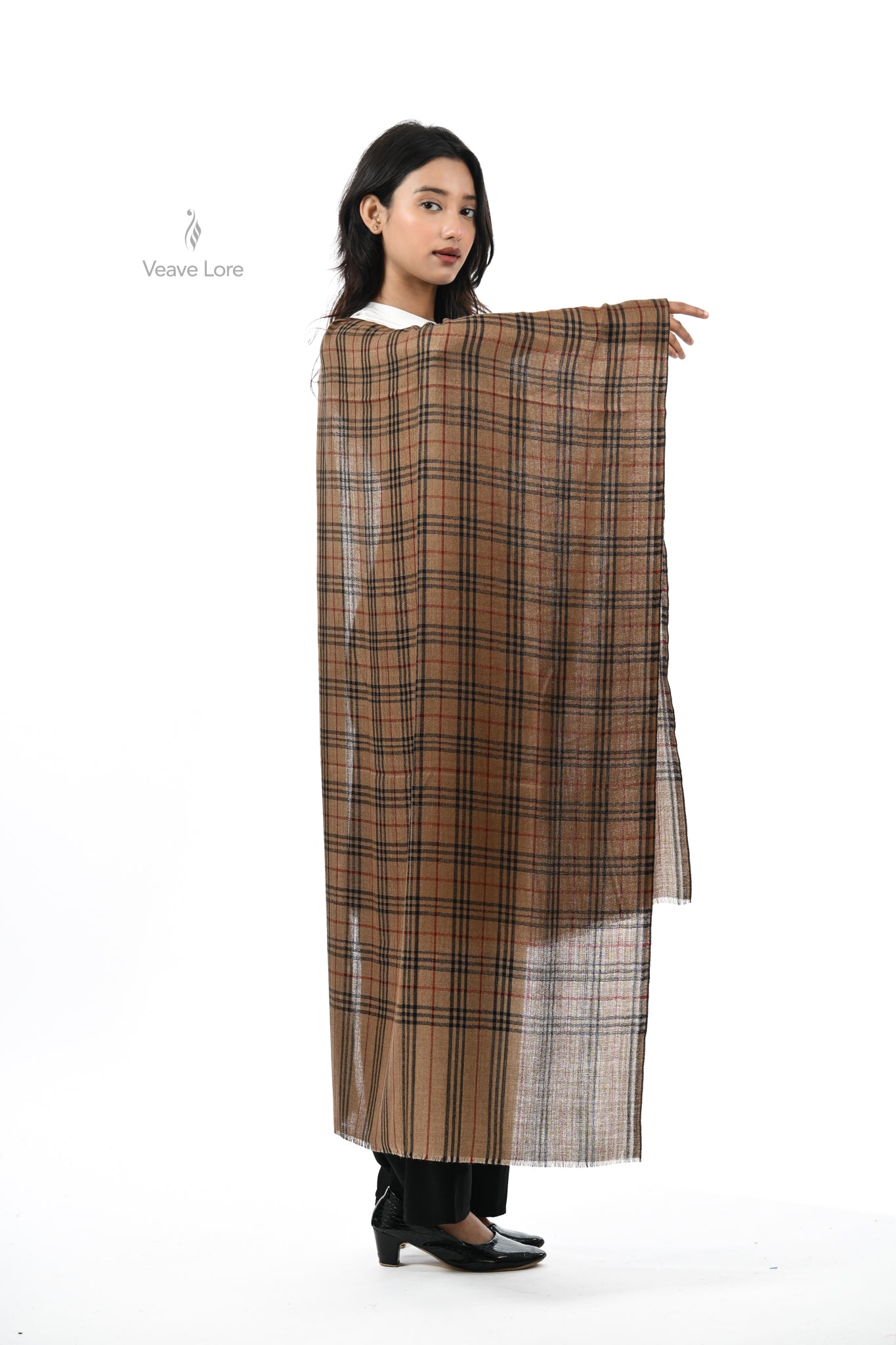 Khat-o-Naqsh Check & Stripe Stole