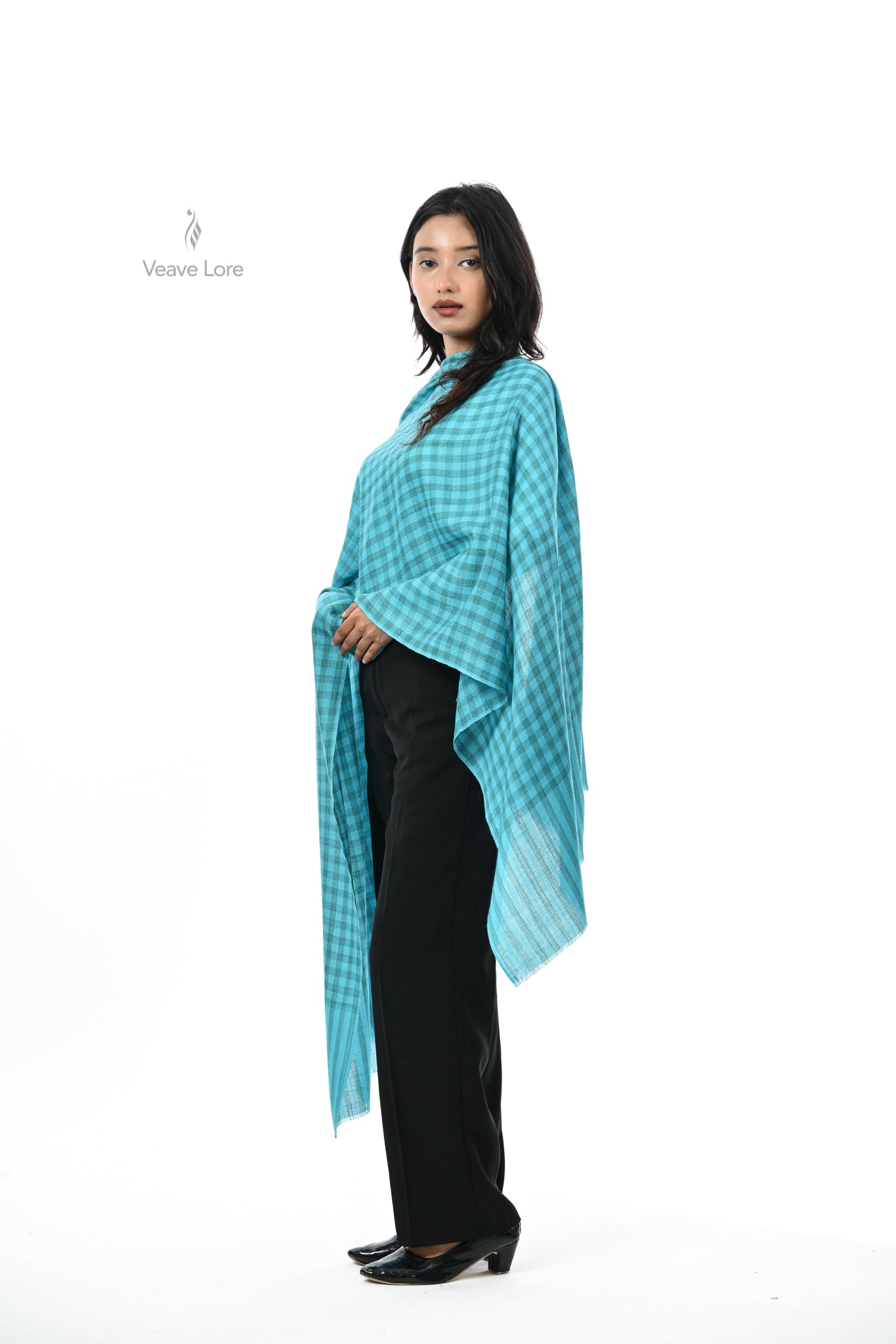 Damask Rose Check & Stripe Stole