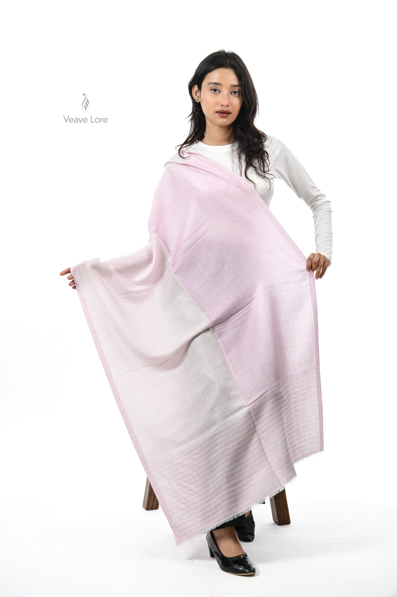 Tonal Texture Fine Wool Stole
