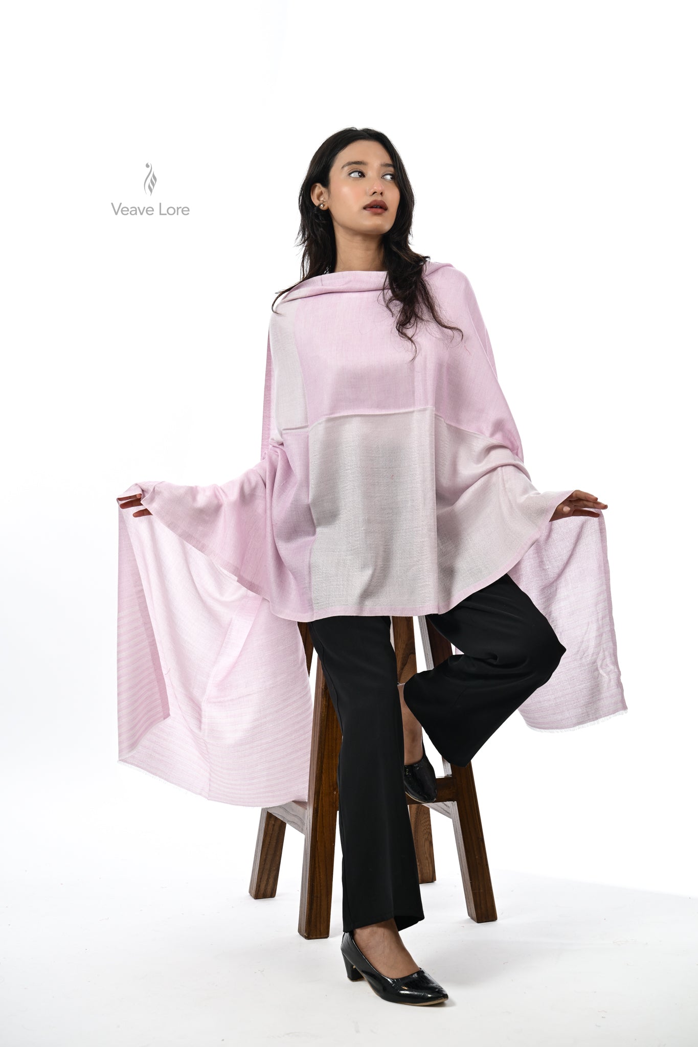 Tonal Texture Fine Wool Stole
