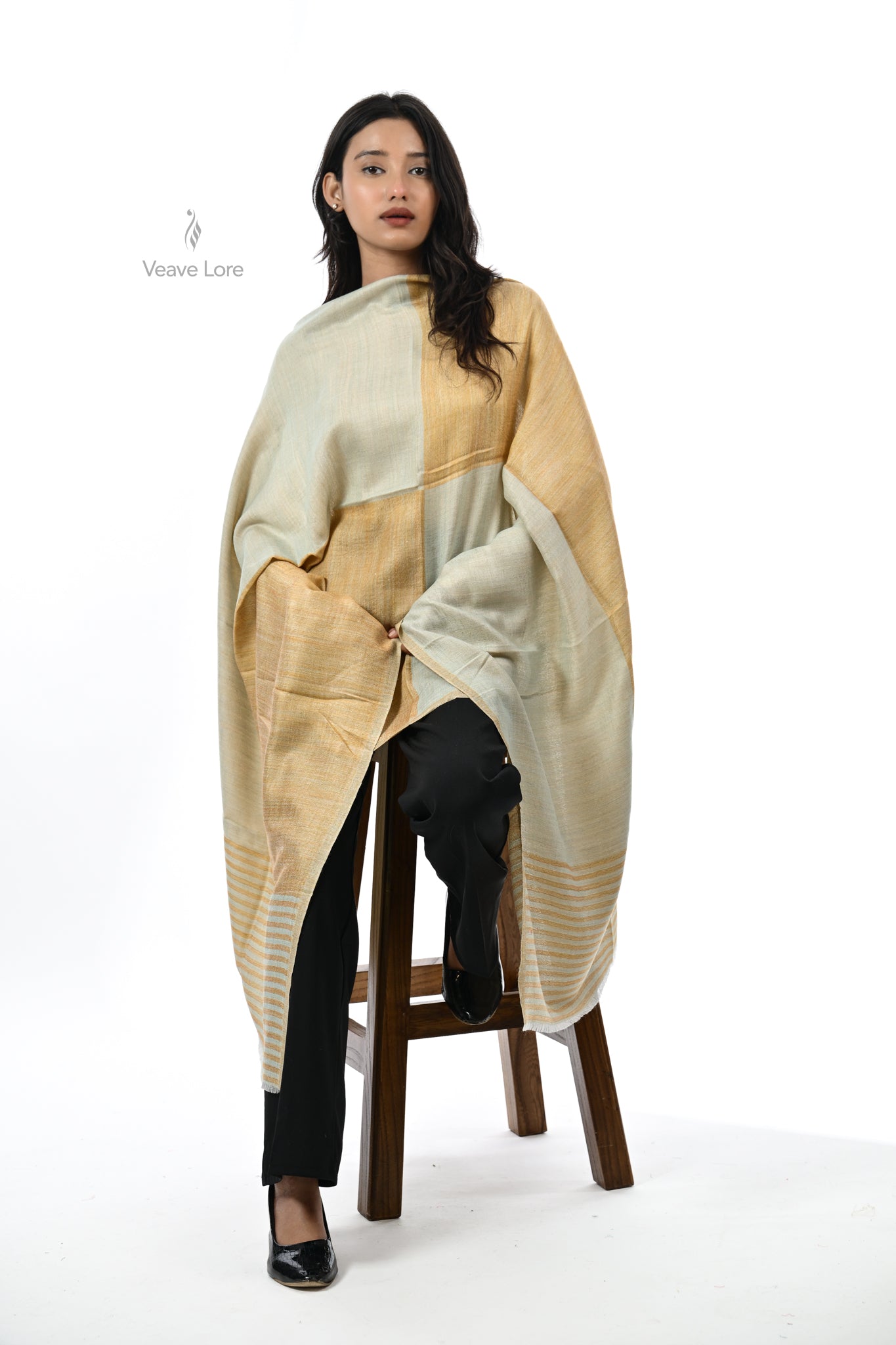 Tonal Texture Fine Wool Stole