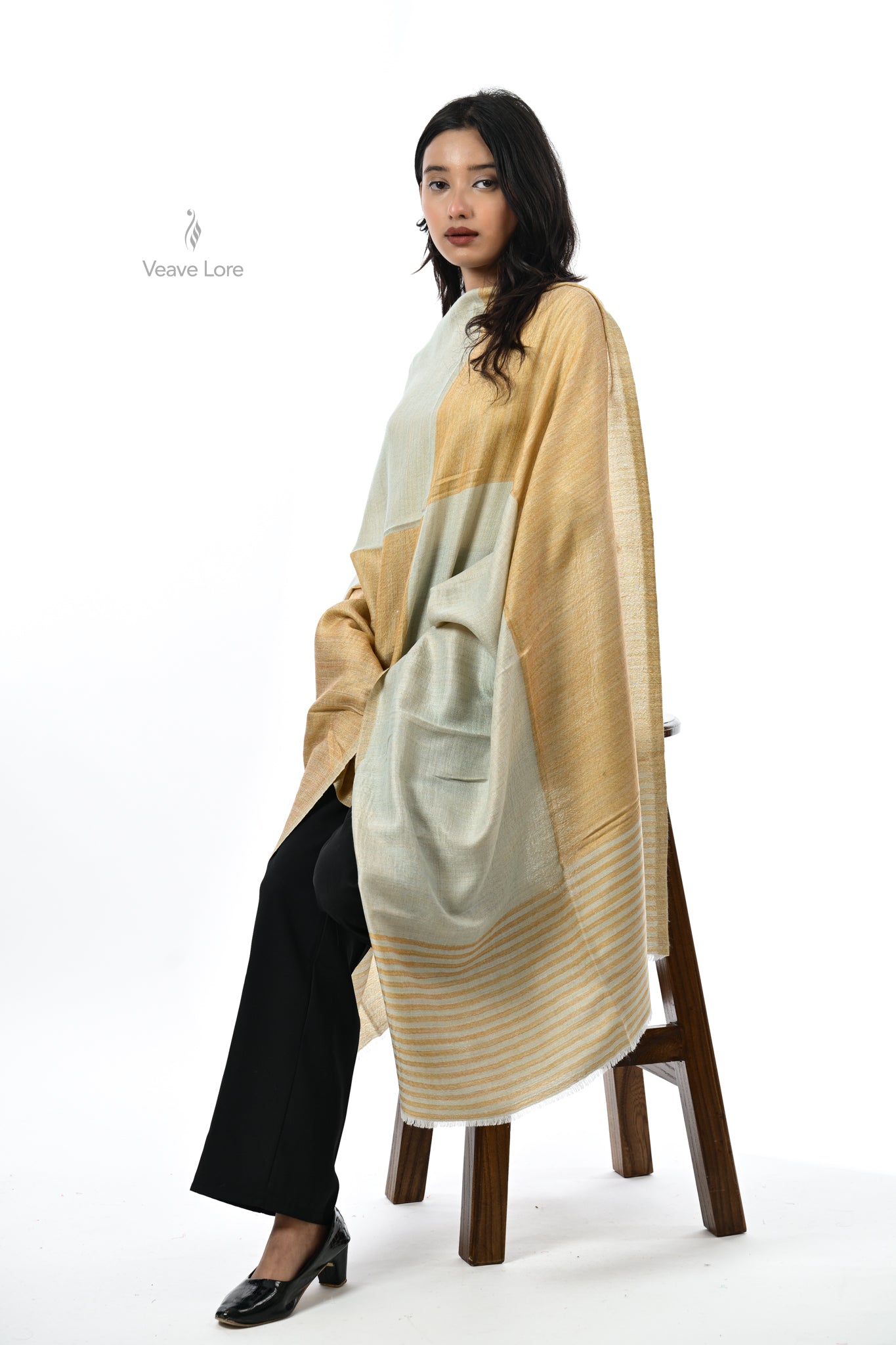 Tonal Texture Fine Wool Stole