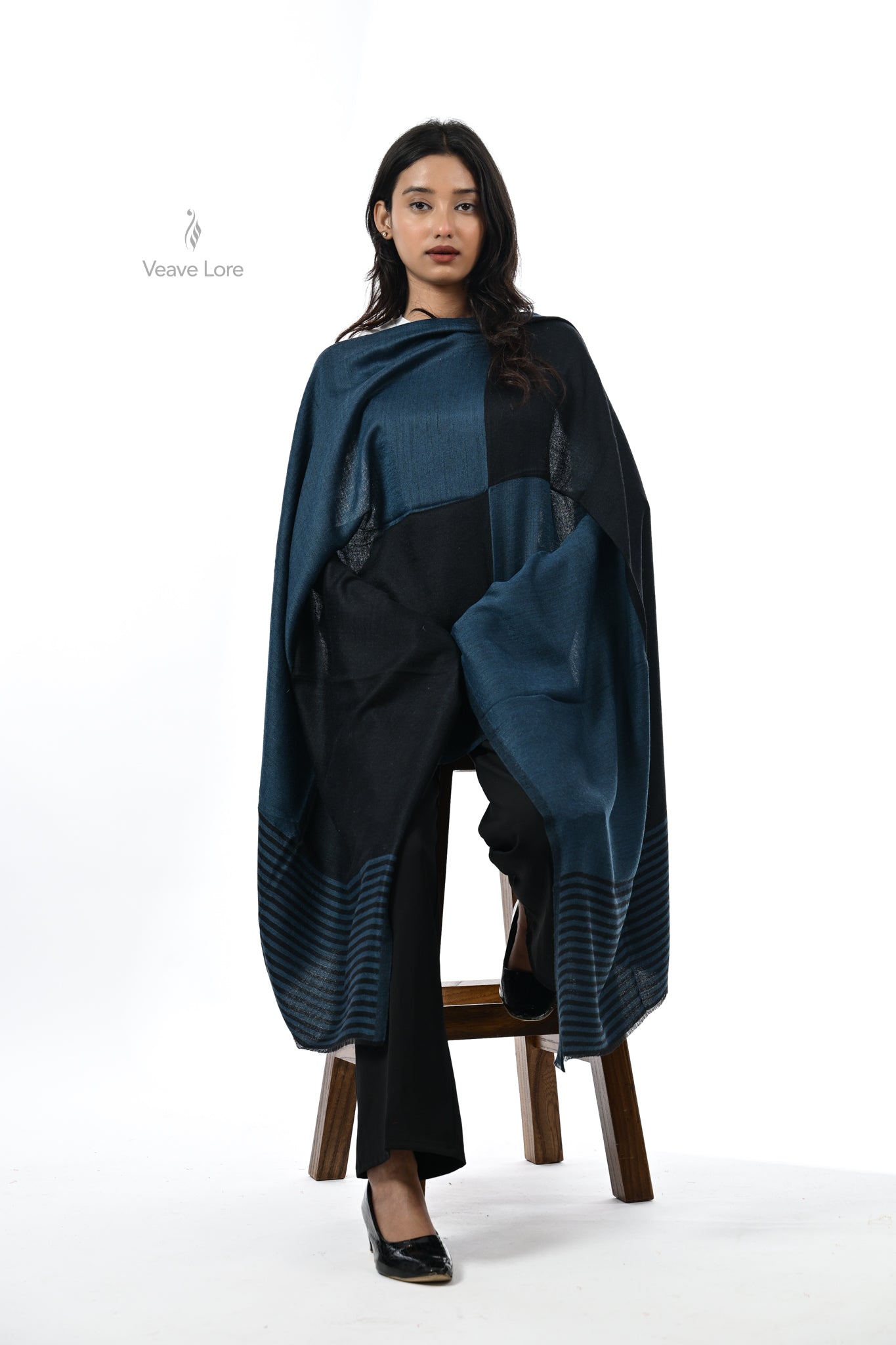 Tonal Texture Fine Wool Stole