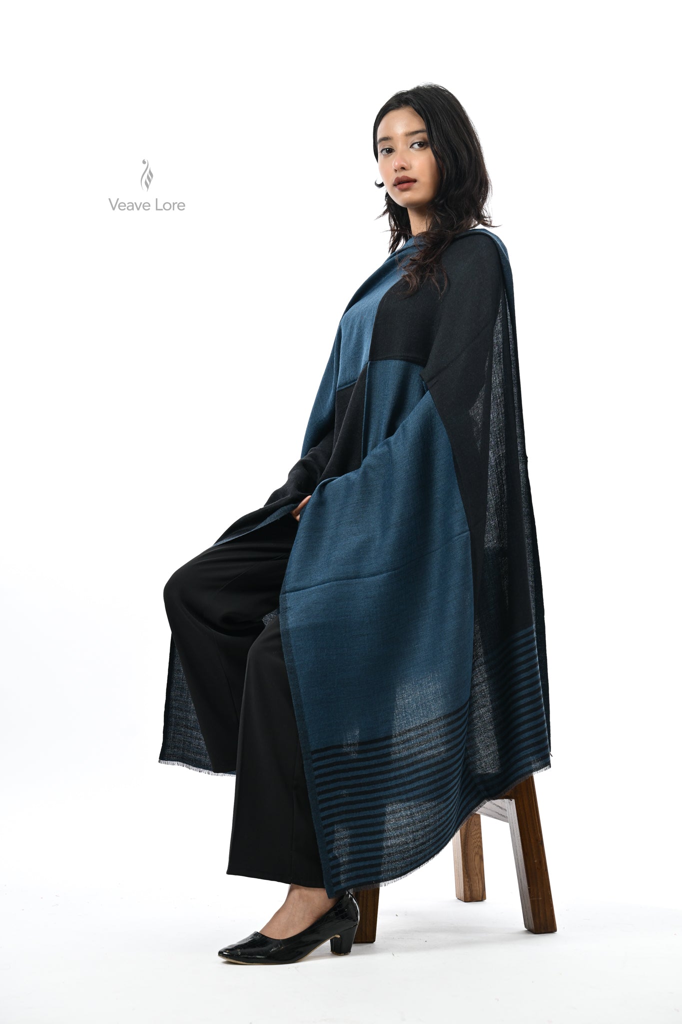 Tonal Texture Fine Wool Stole