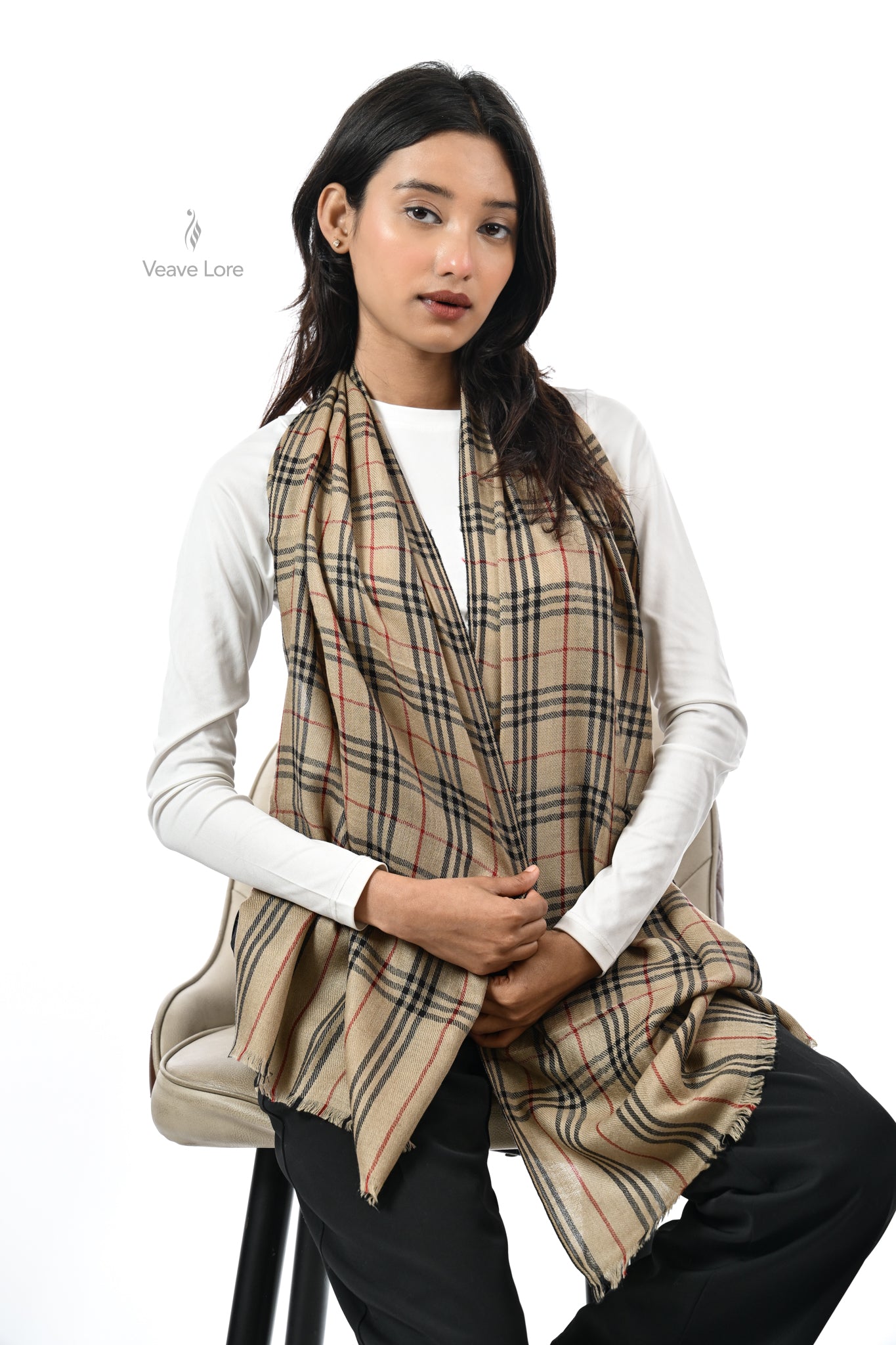 Riwaayat Check Fine Wool Muffler