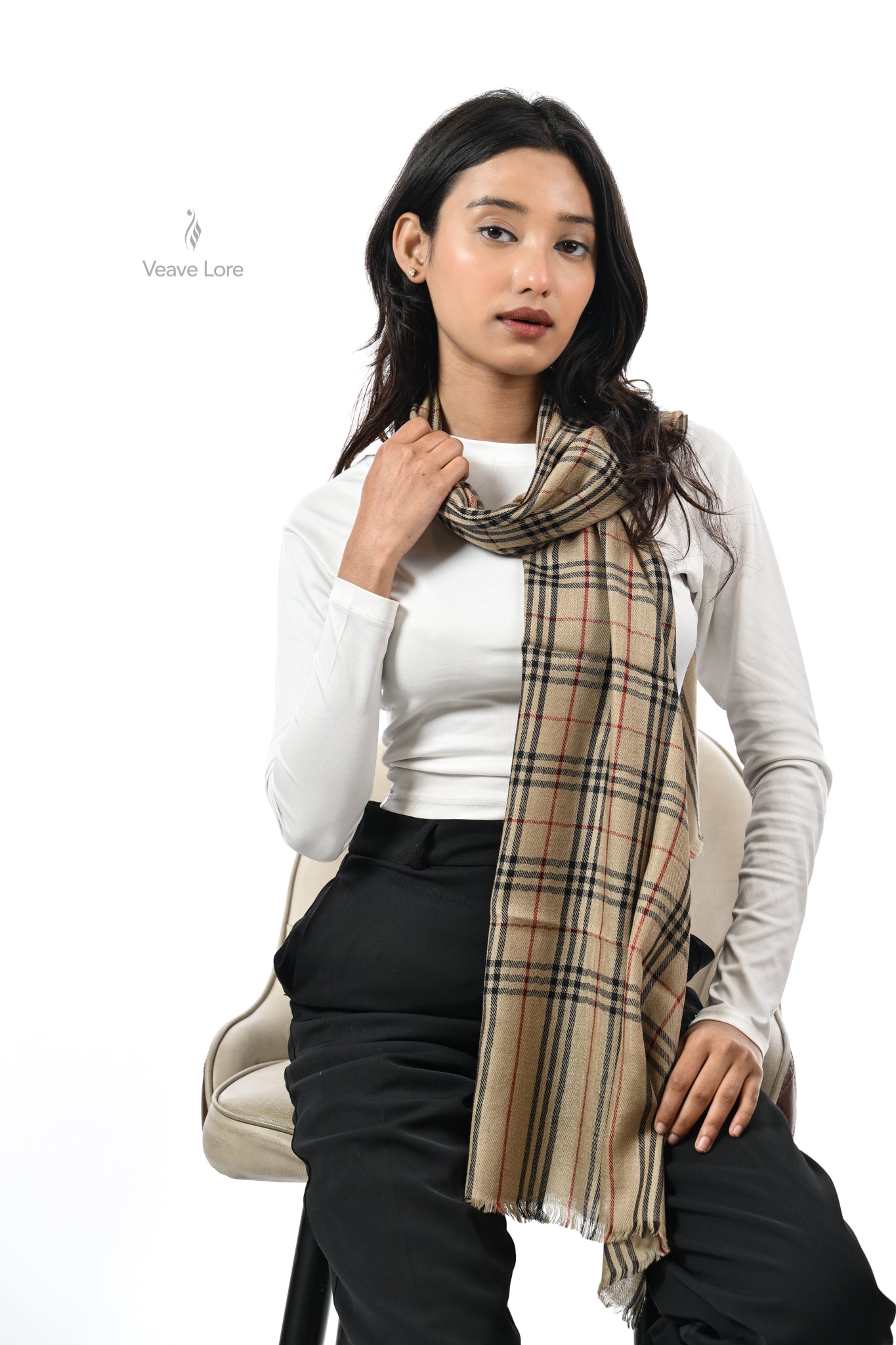 Riwaayat Check Fine Wool Muffler