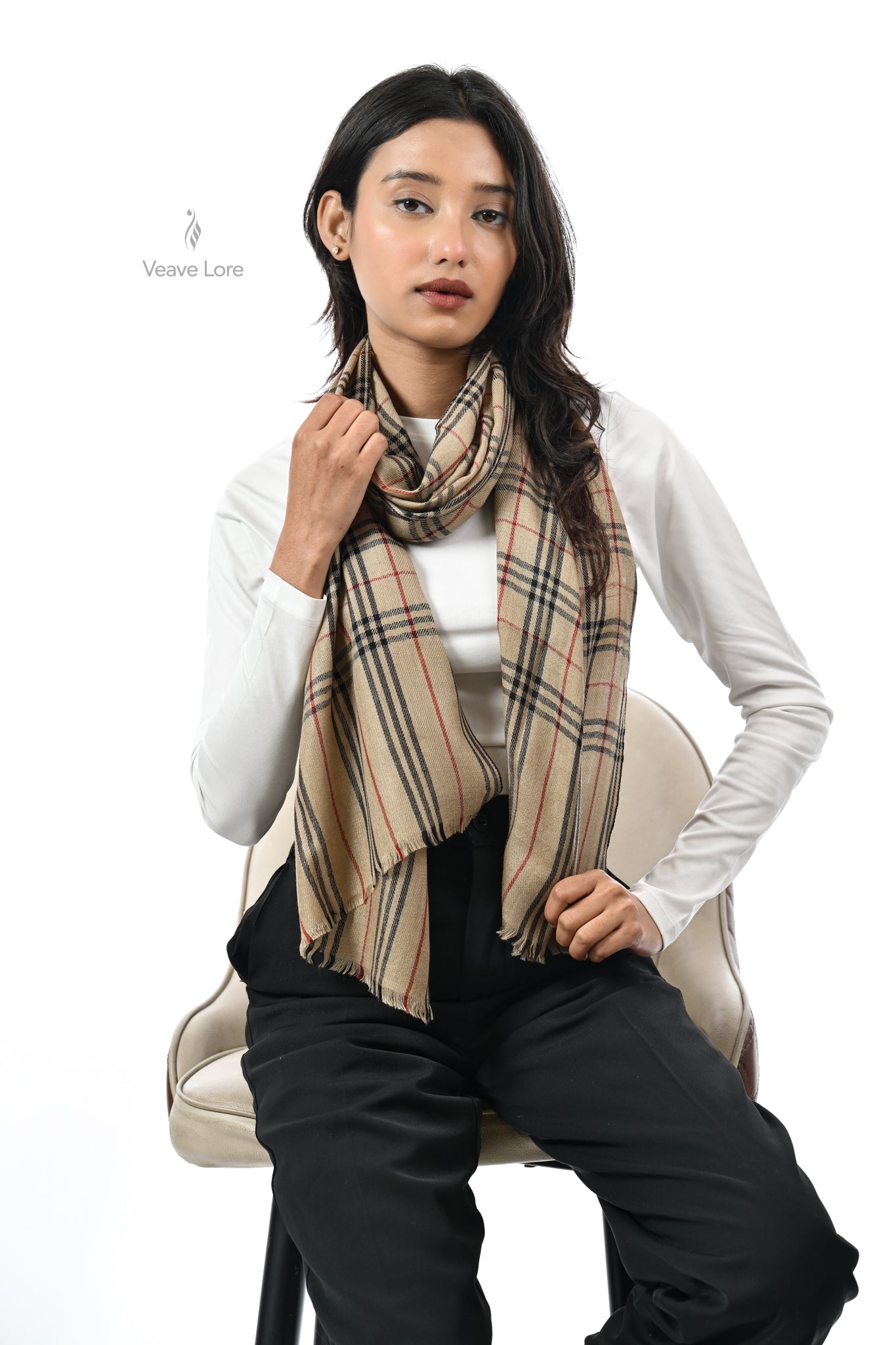 Riwaayat Check Fine Wool Muffler