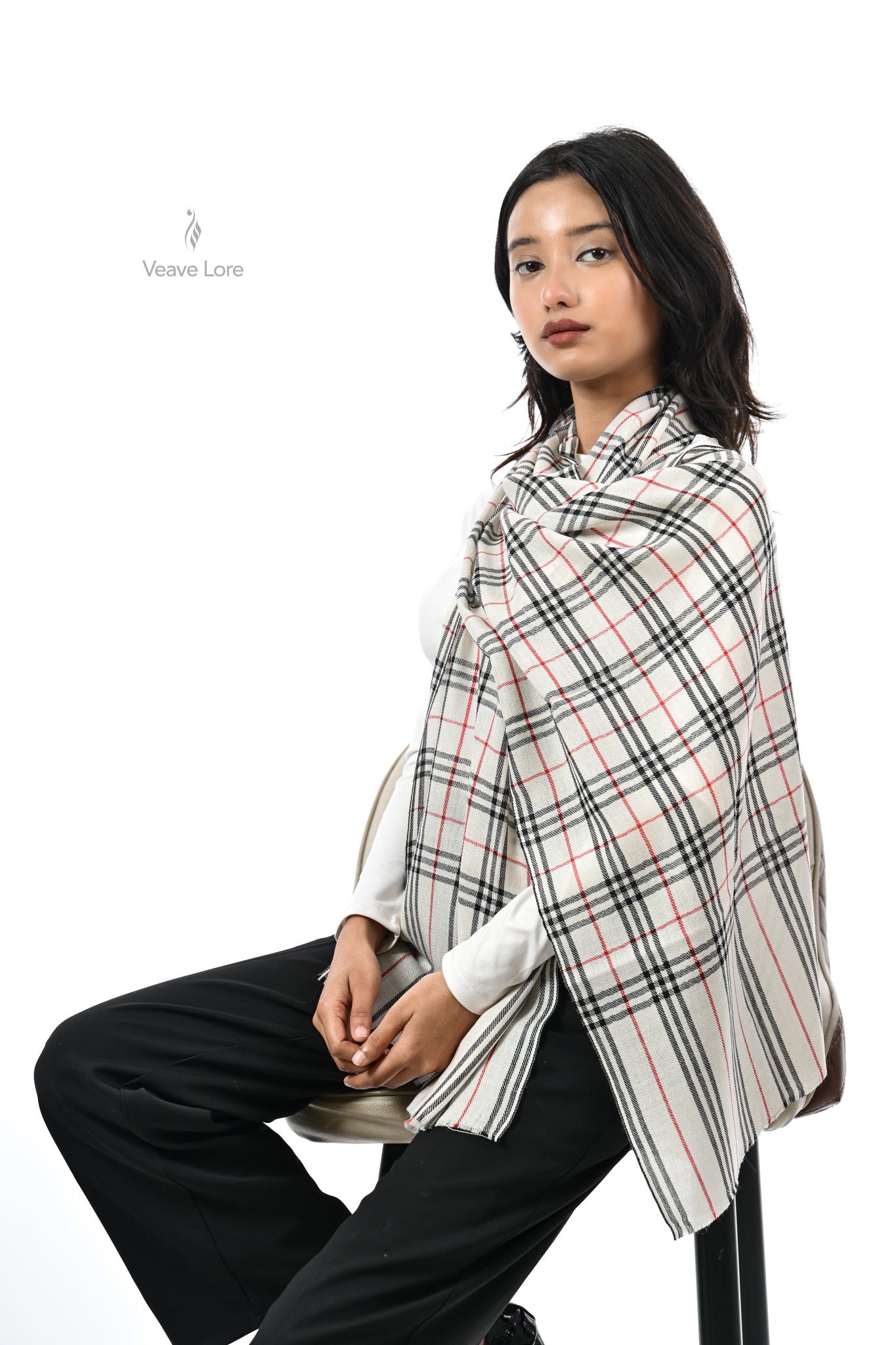Safina Check Fine Wool Muffler