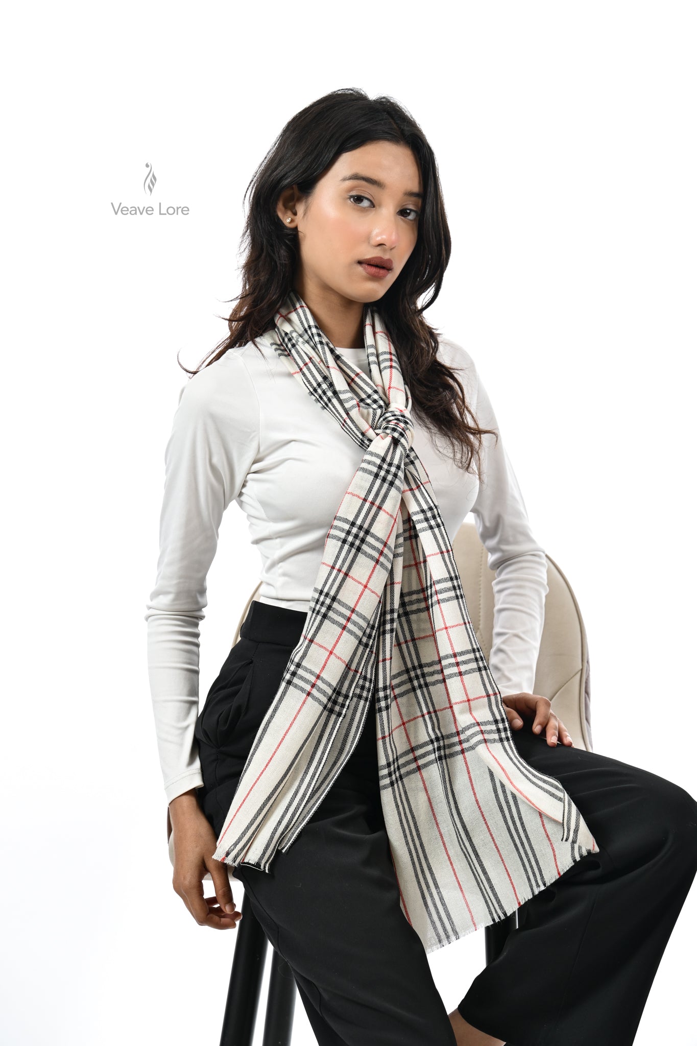 Safina Check Fine Wool Muffler