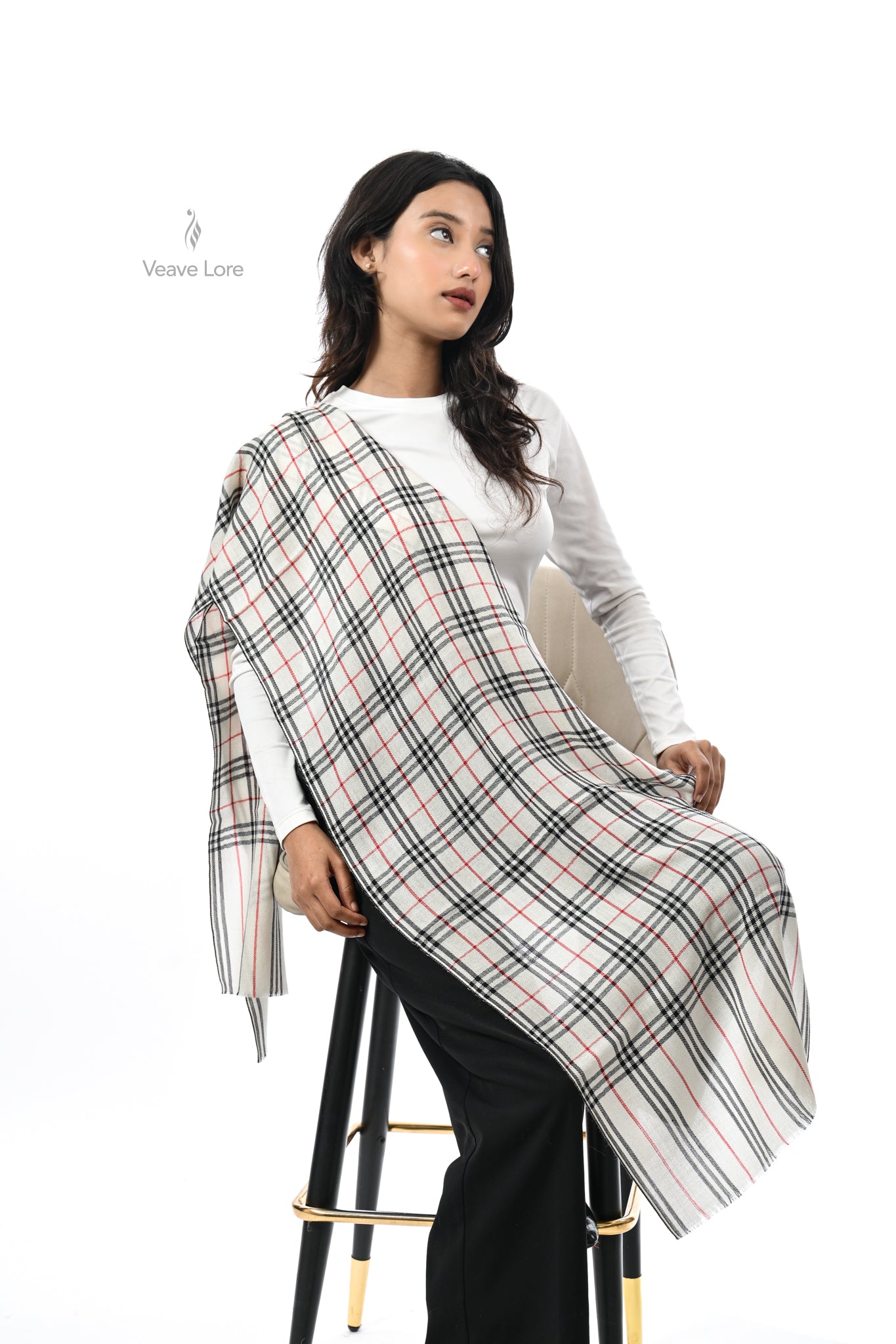Safina Check Fine Wool Muffler
