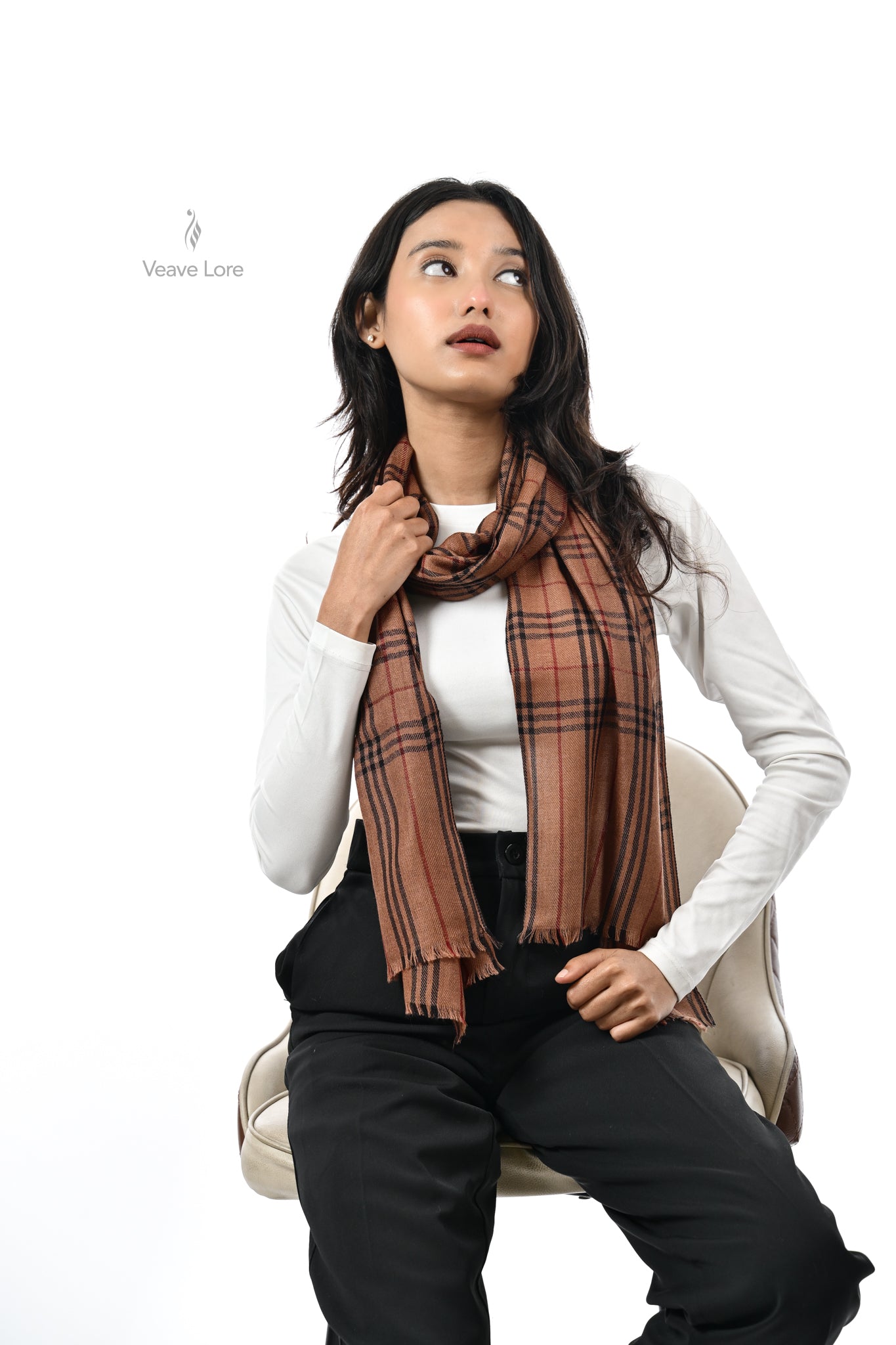 Rangoon Check Fine Wool Muffler