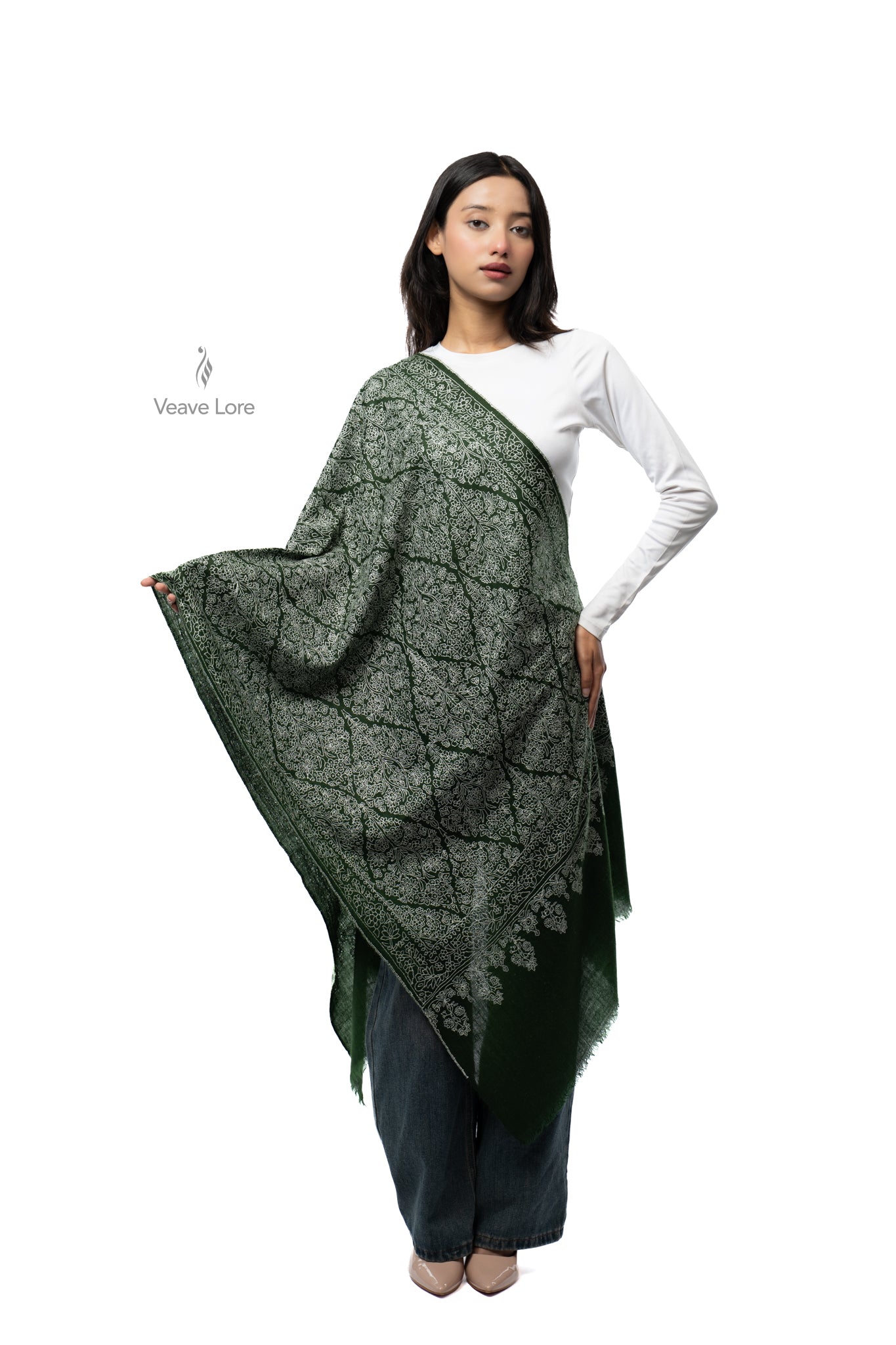 Pine Frost Pashmina Stole