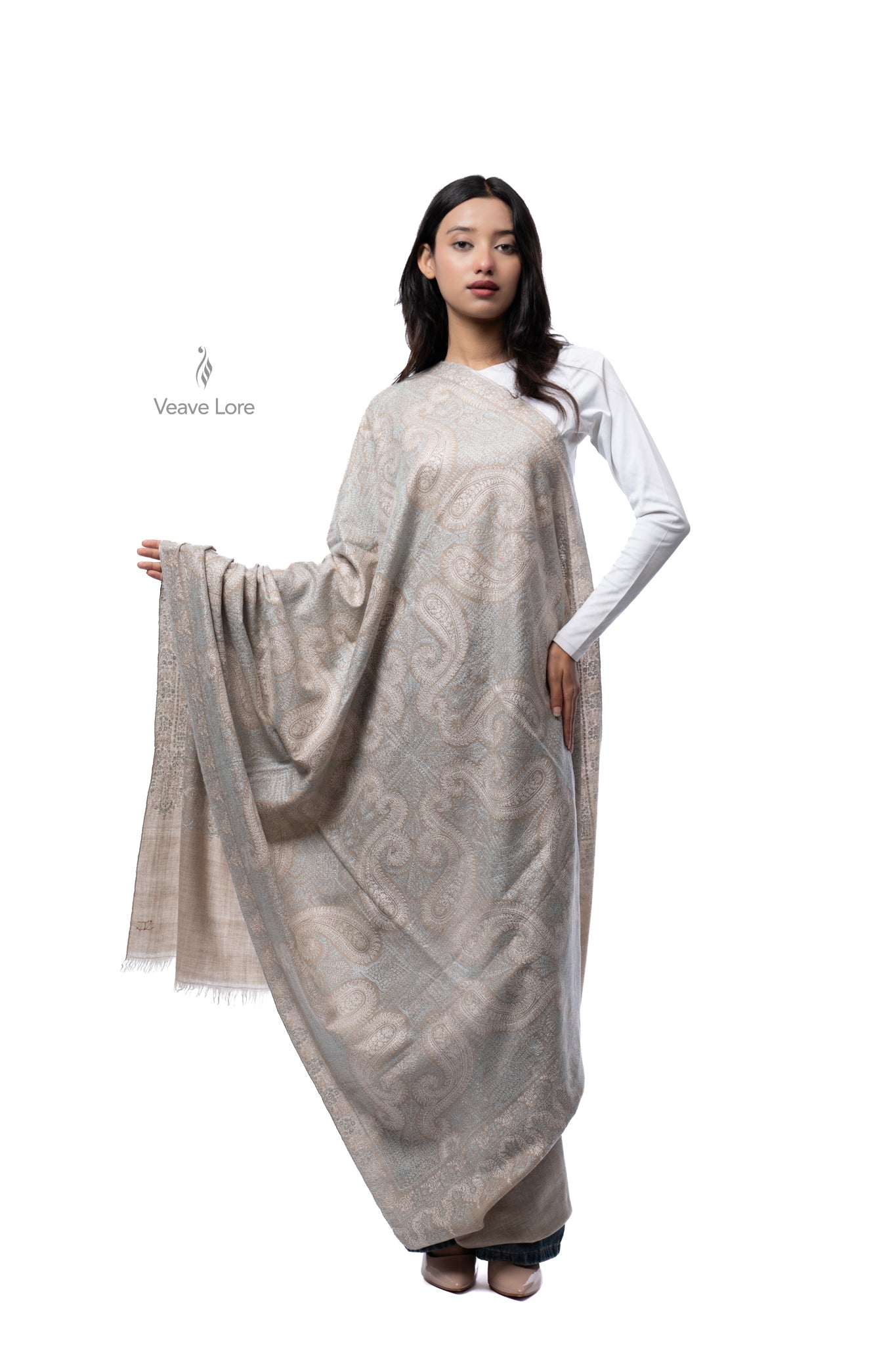 Silver Mist Pashmina Shawl