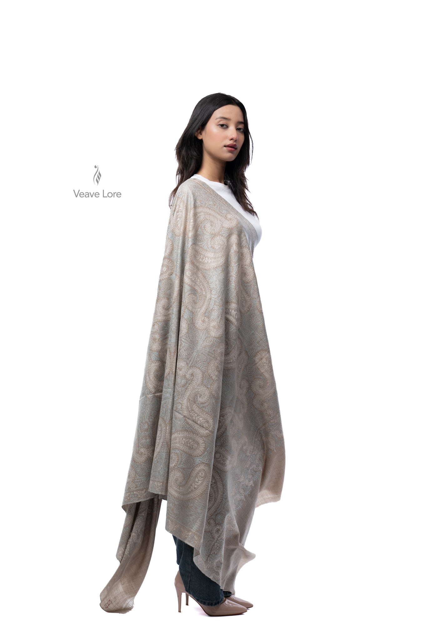 Silver Mist Pashmina Shawl