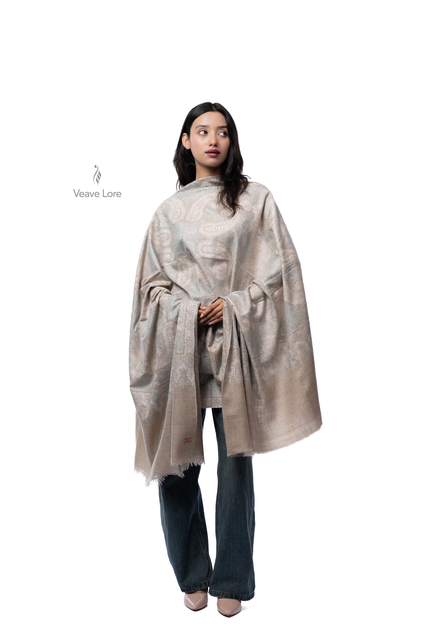 Silver Mist Pashmina Shawl
