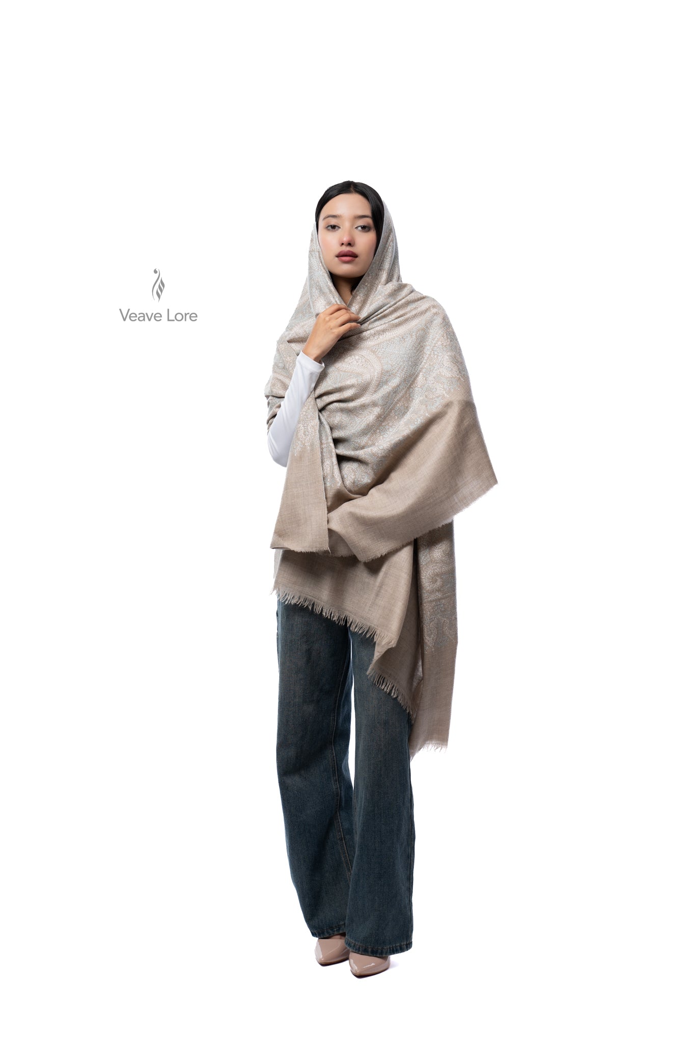 Silver Mist Pashmina Shawl