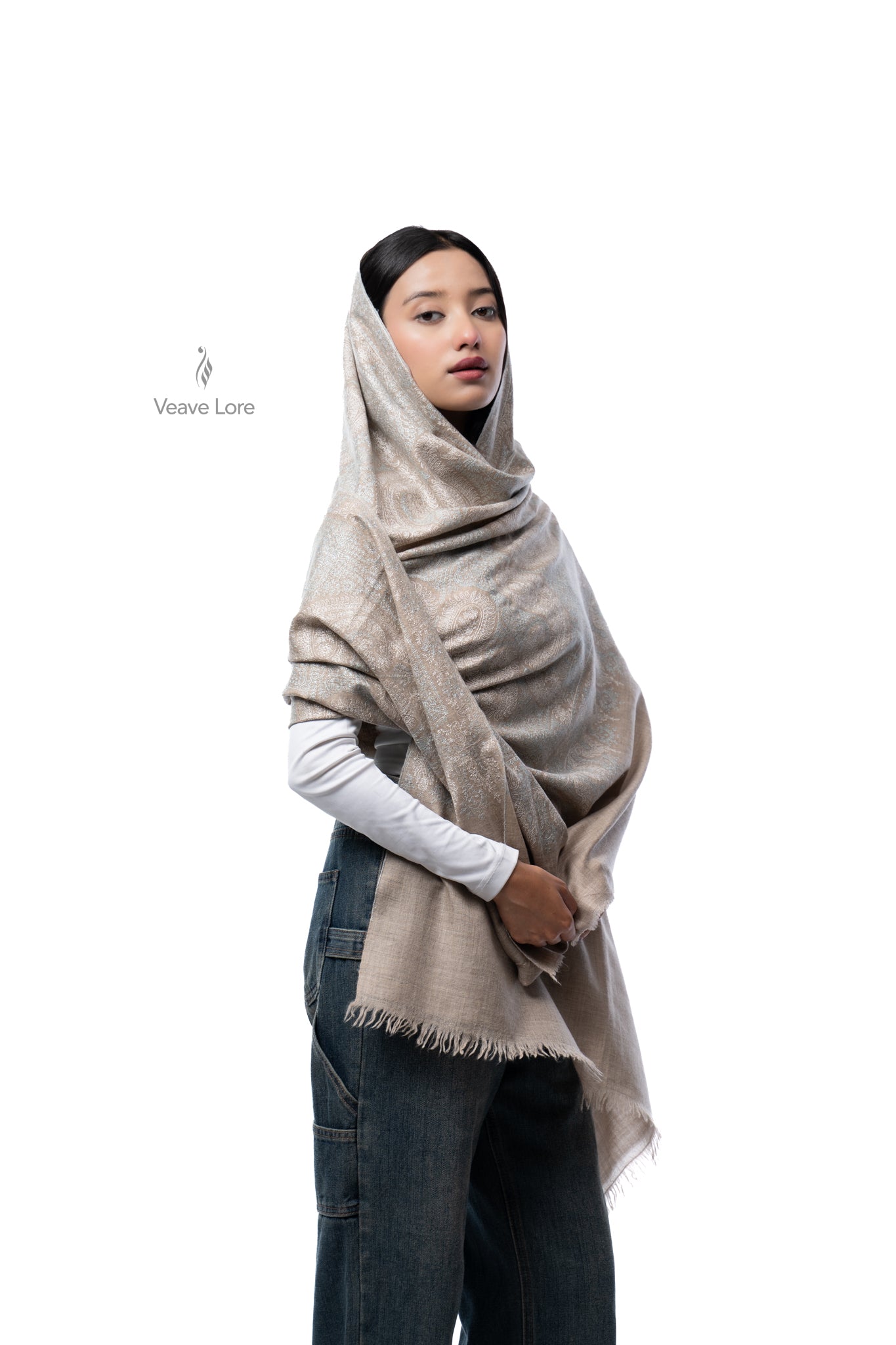 Silver Mist Pashmina Shawl