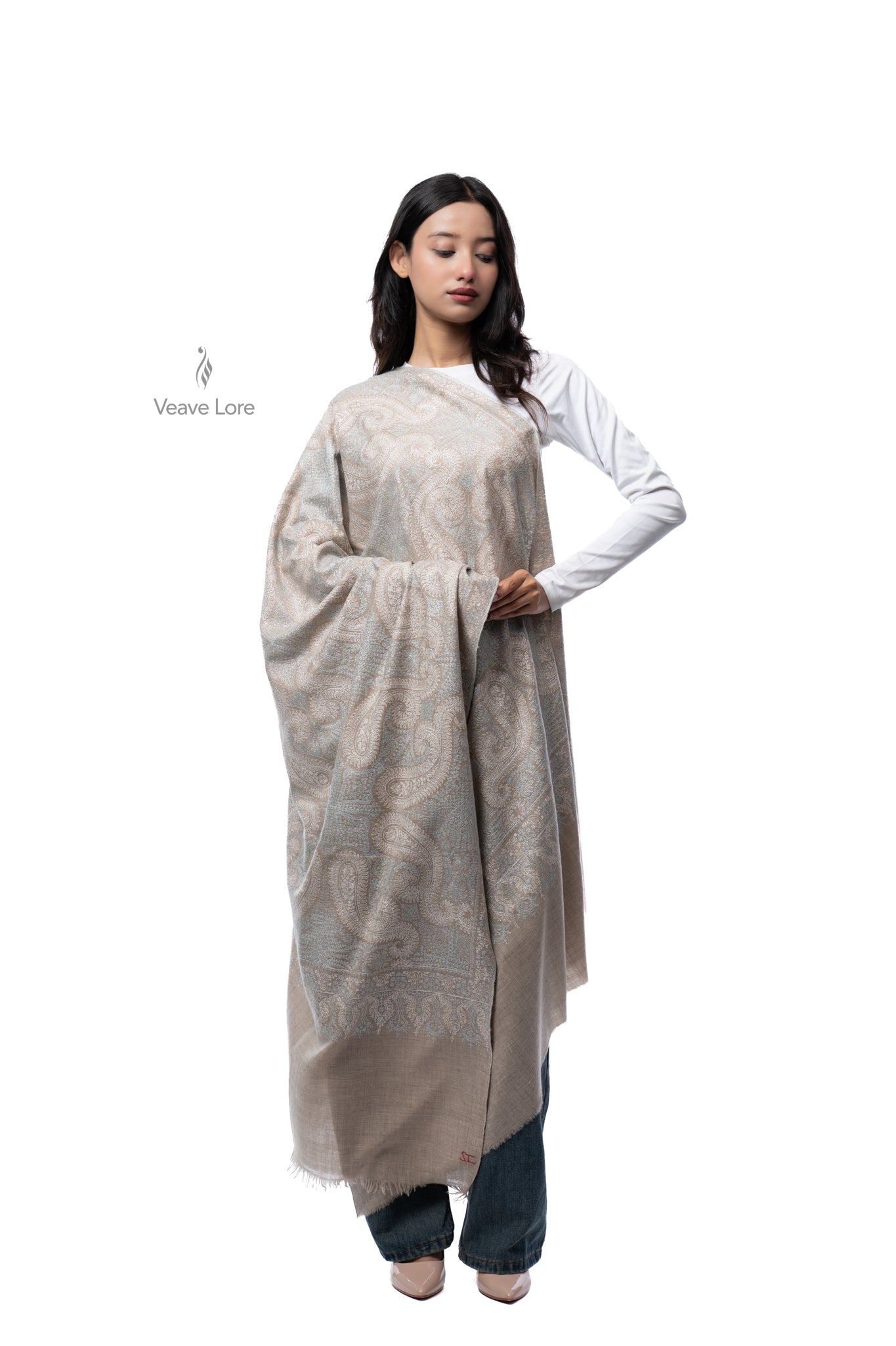 Silver Mist Pashmina Shawl
