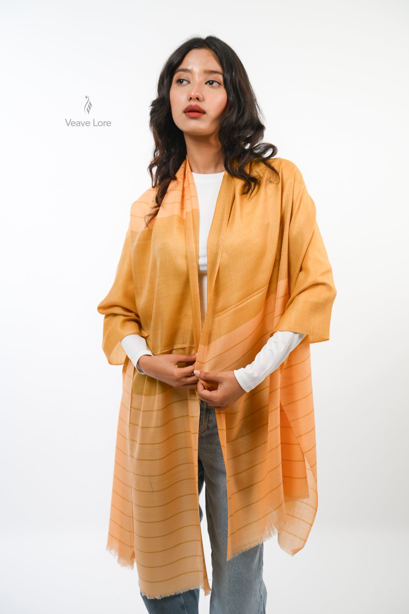 Check Fine Wool Stole — The Woven Grid