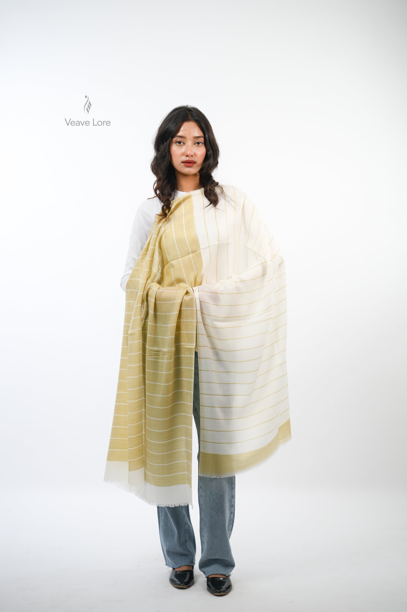 Check Fine Wool Stole — The Woven Grid