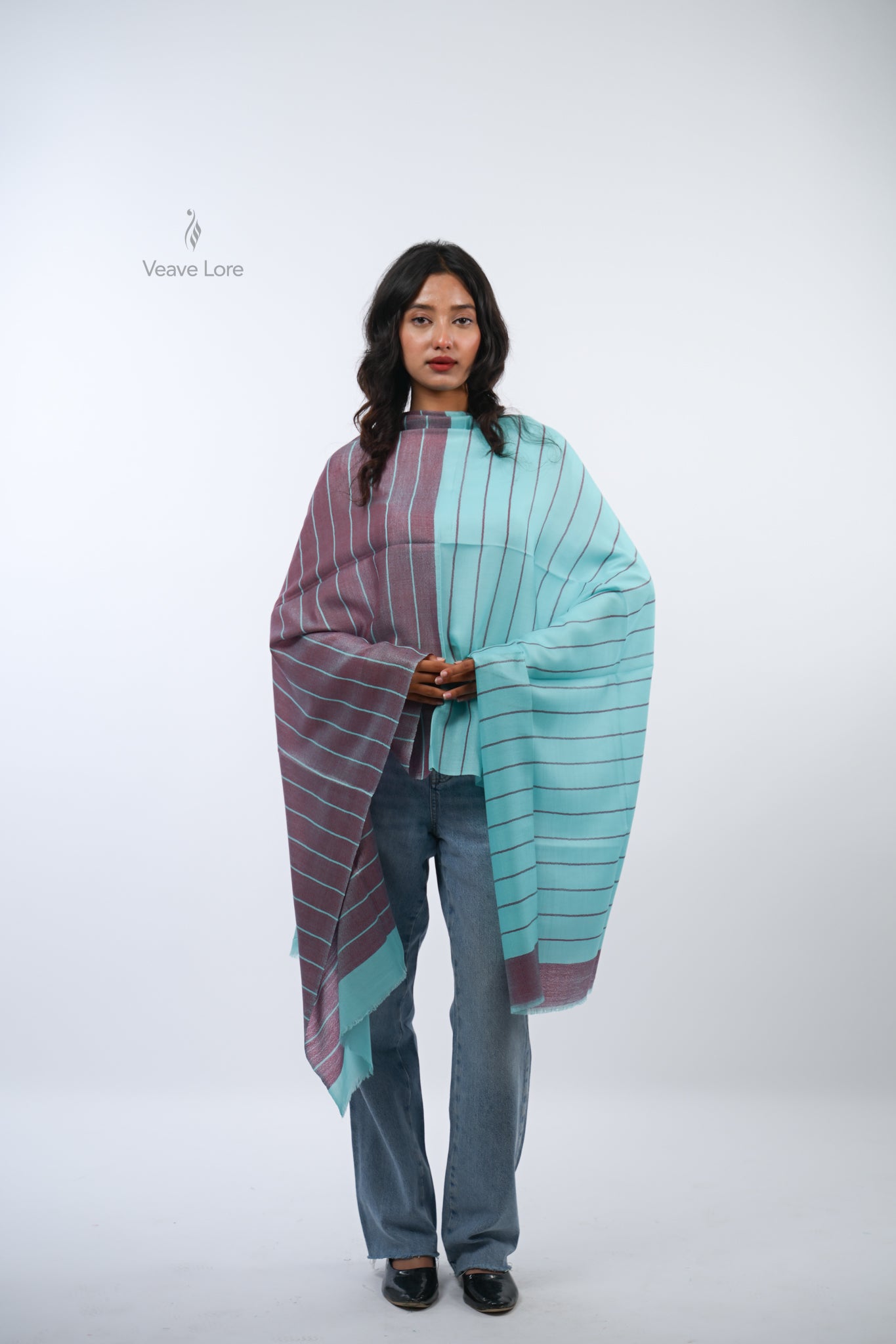 Check Fine Wool Stole — The Woven Grid