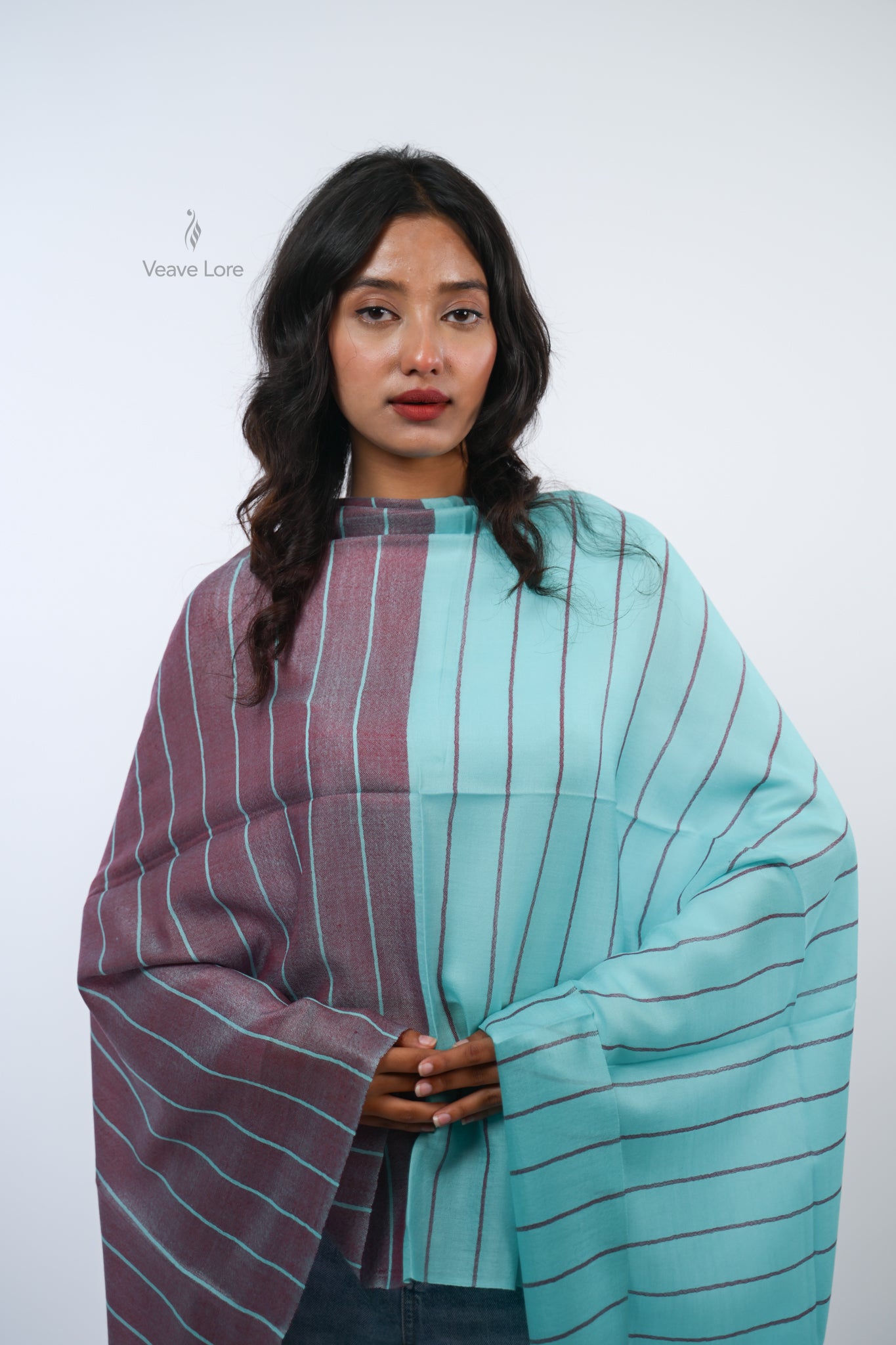 Check Fine Wool Stole — The Woven Grid