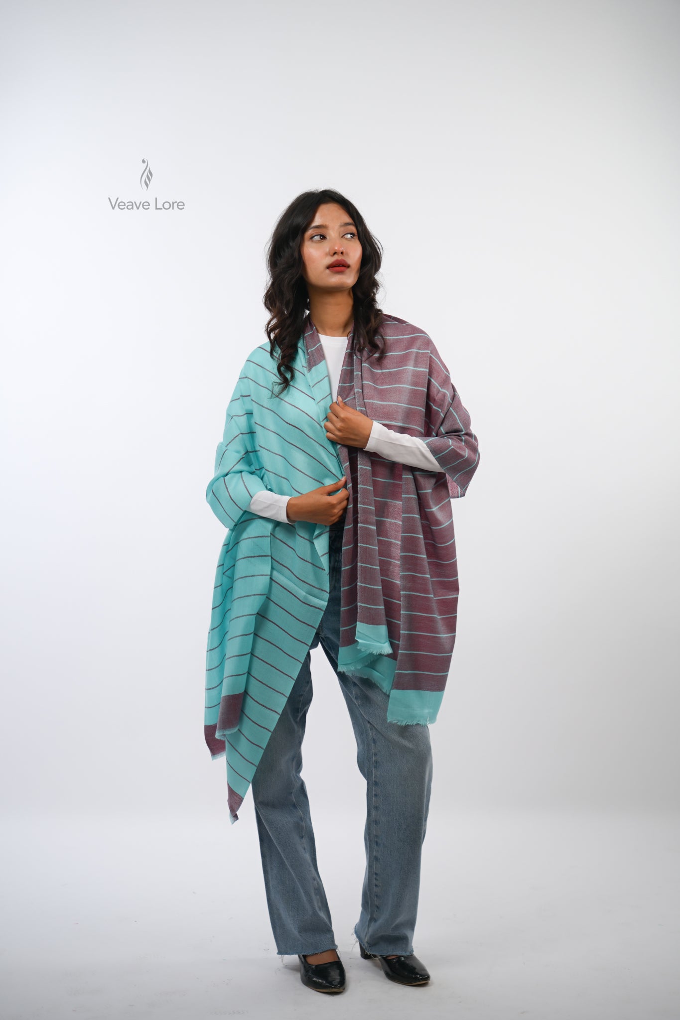 Check Fine Wool Stole — The Woven Grid