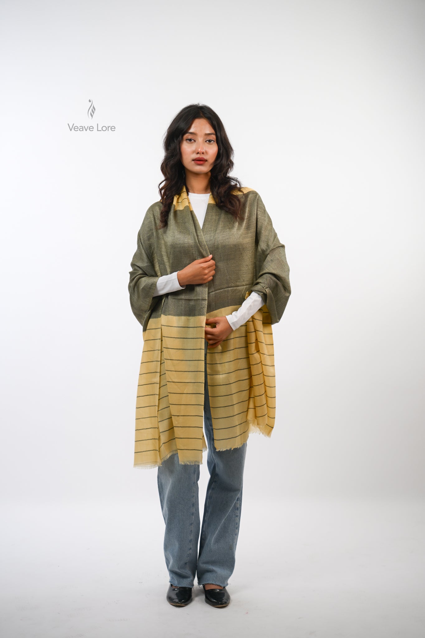 Check Fine Wool Stole — The Woven Grid