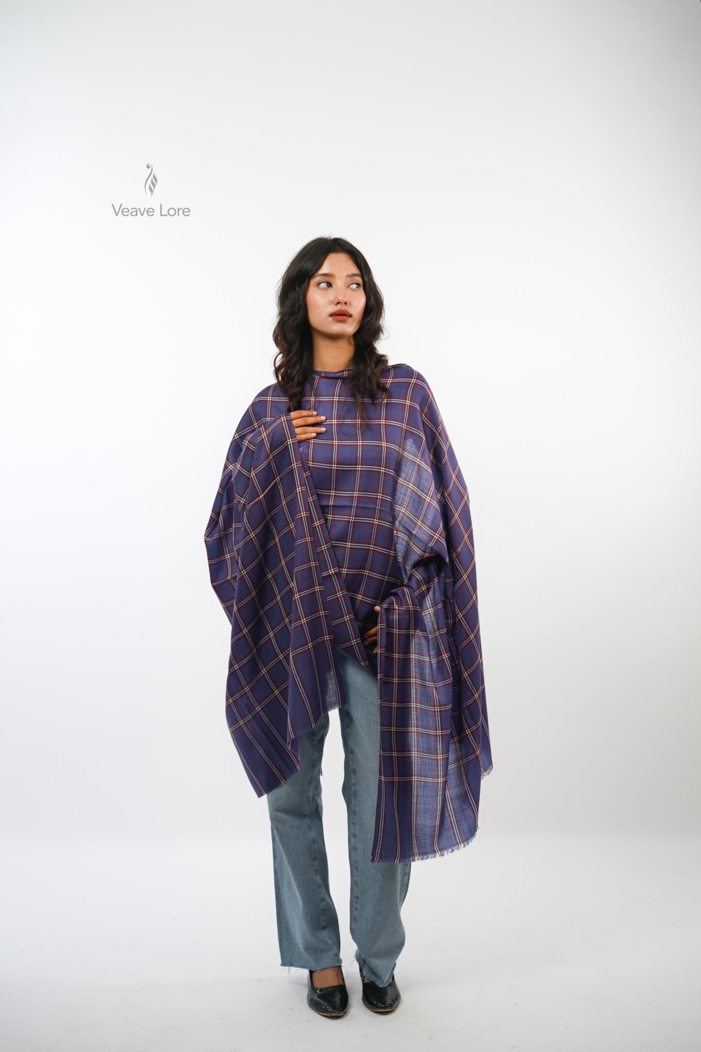 The Woven Check and Stripe Stole