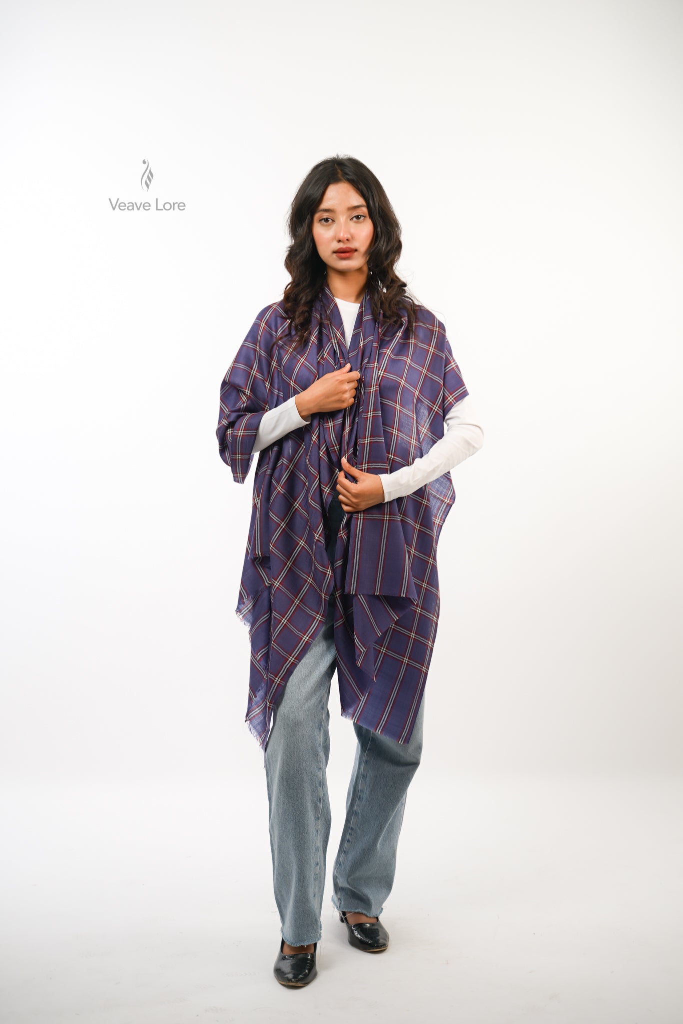 The Woven Check and Stripe Stole